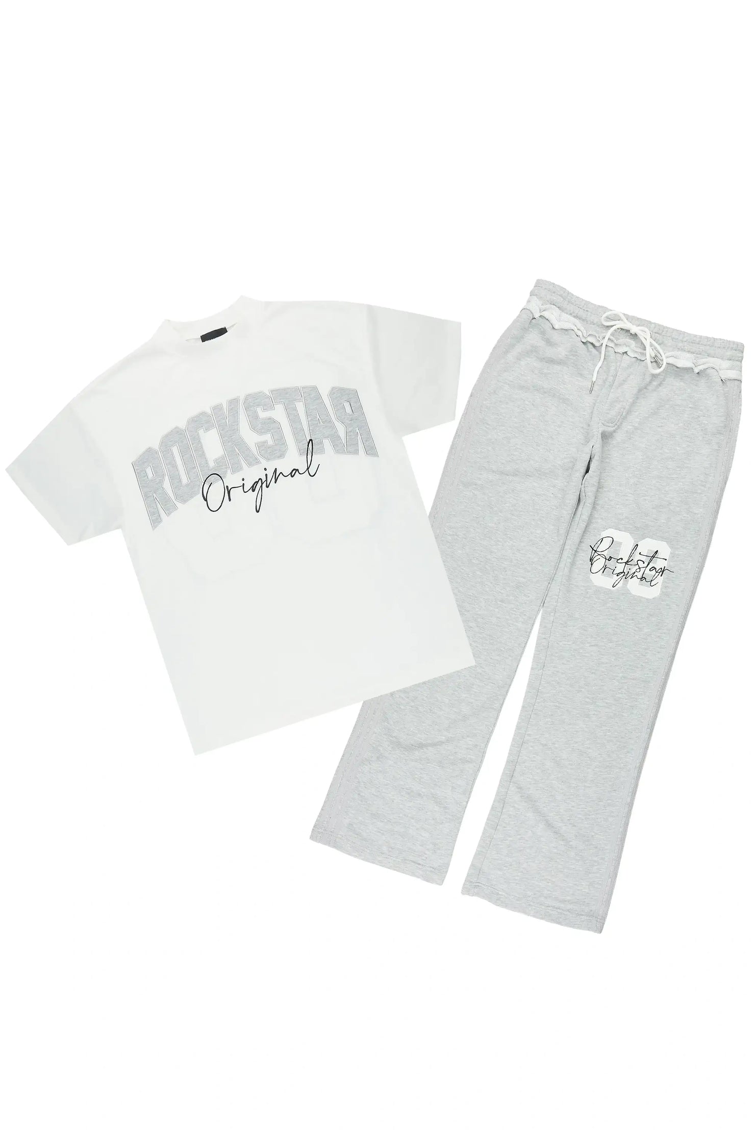 Zymir Heather Grey French Terry Chenille Tee/ French Terry Relaxed Track Set