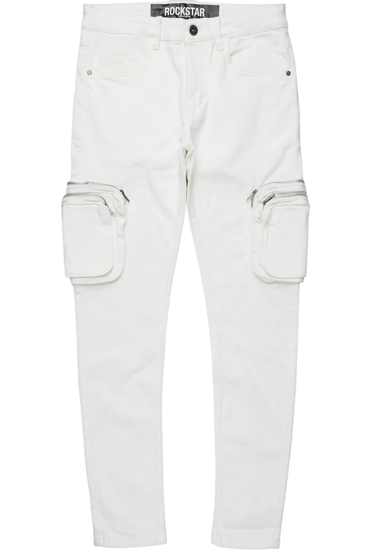 Garren Cream Skinny Fit Cargo Jean