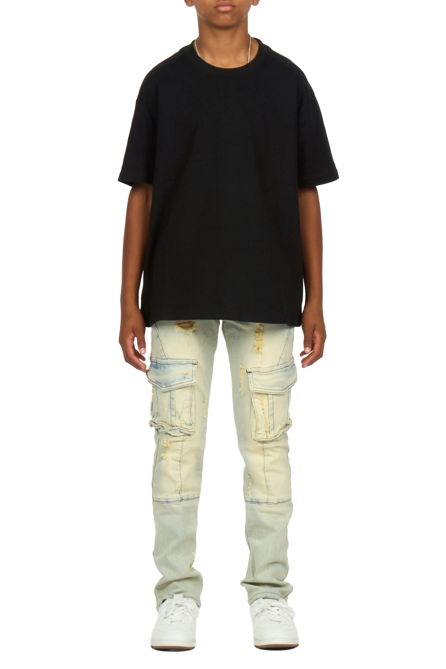 Boys Adalee Blue Slim Cargo Jean