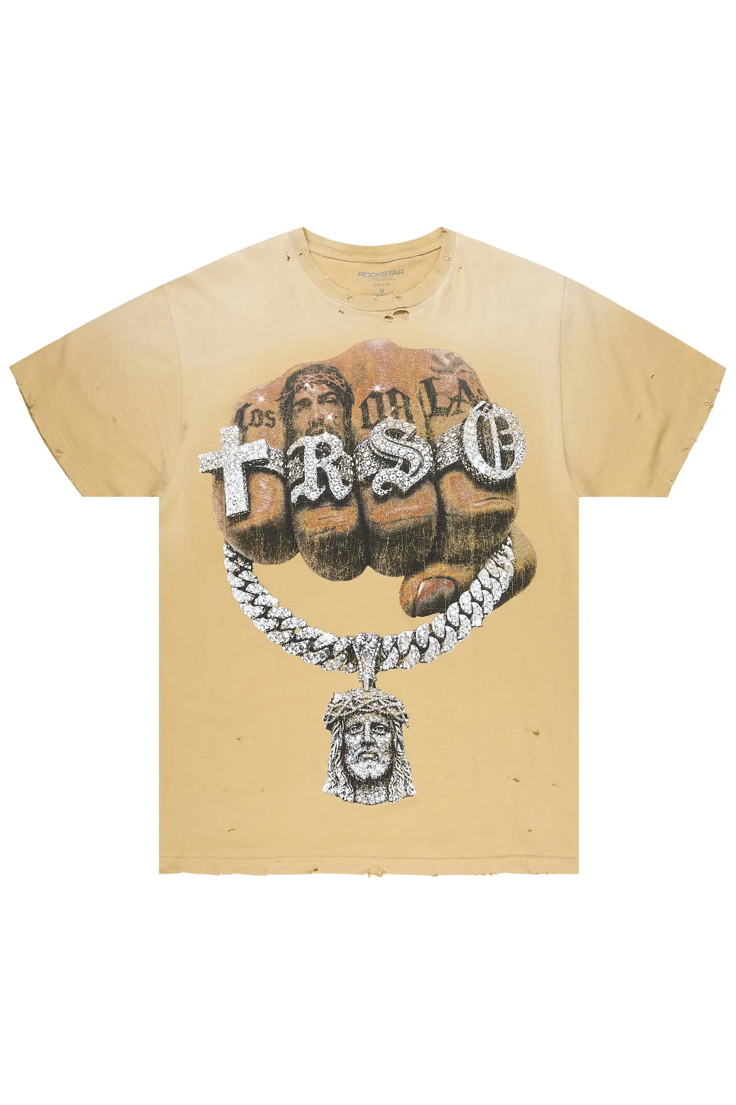 Echo Beige Oversized Graphic T-Shirt