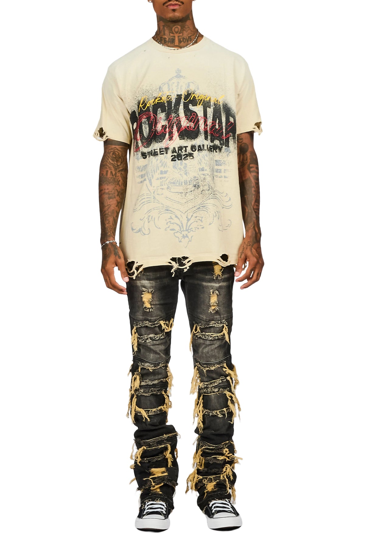 Vasco Tint Grey Stacked Flare Jean