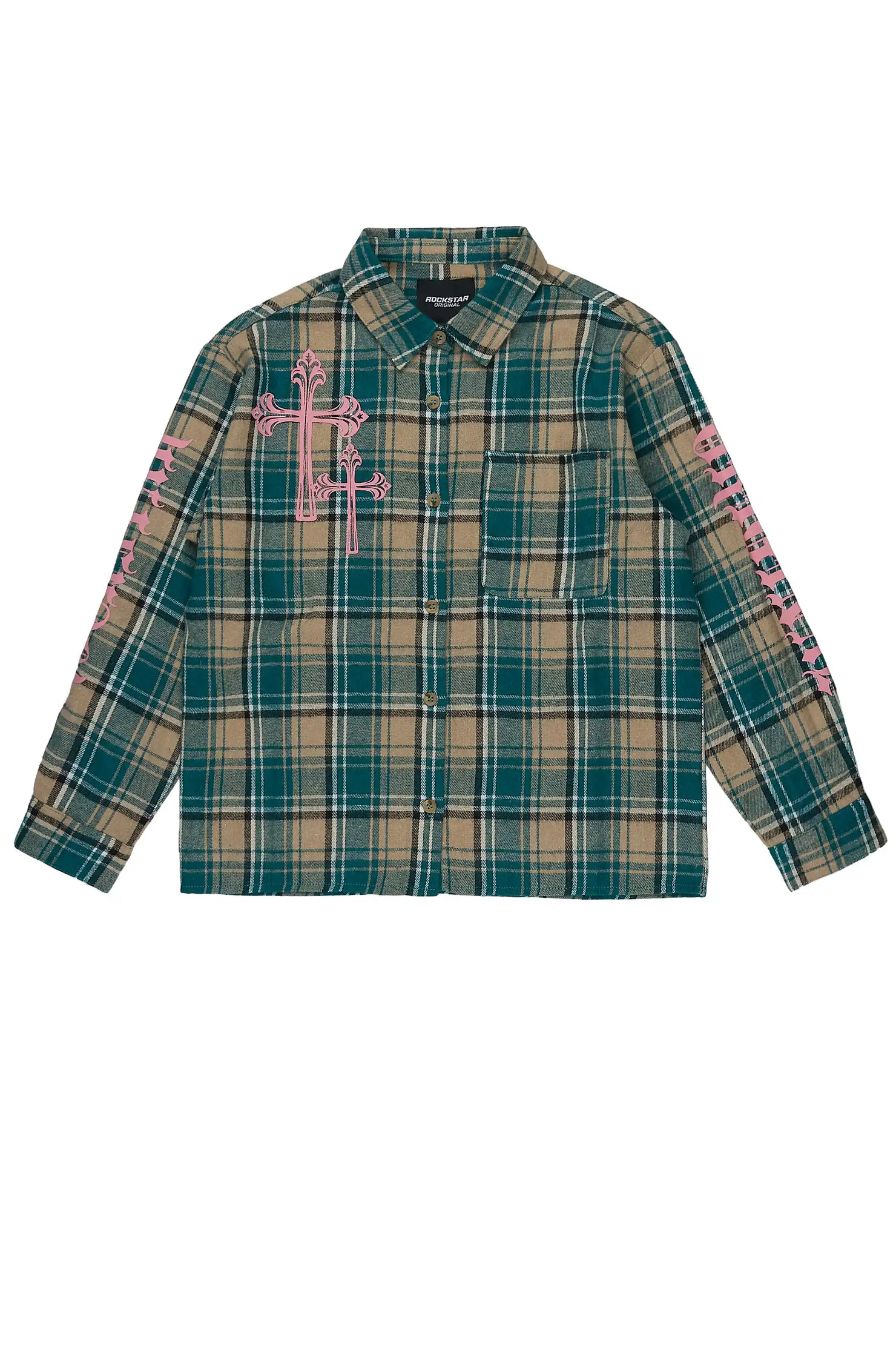 Girls Helder Green Flannel Shirt