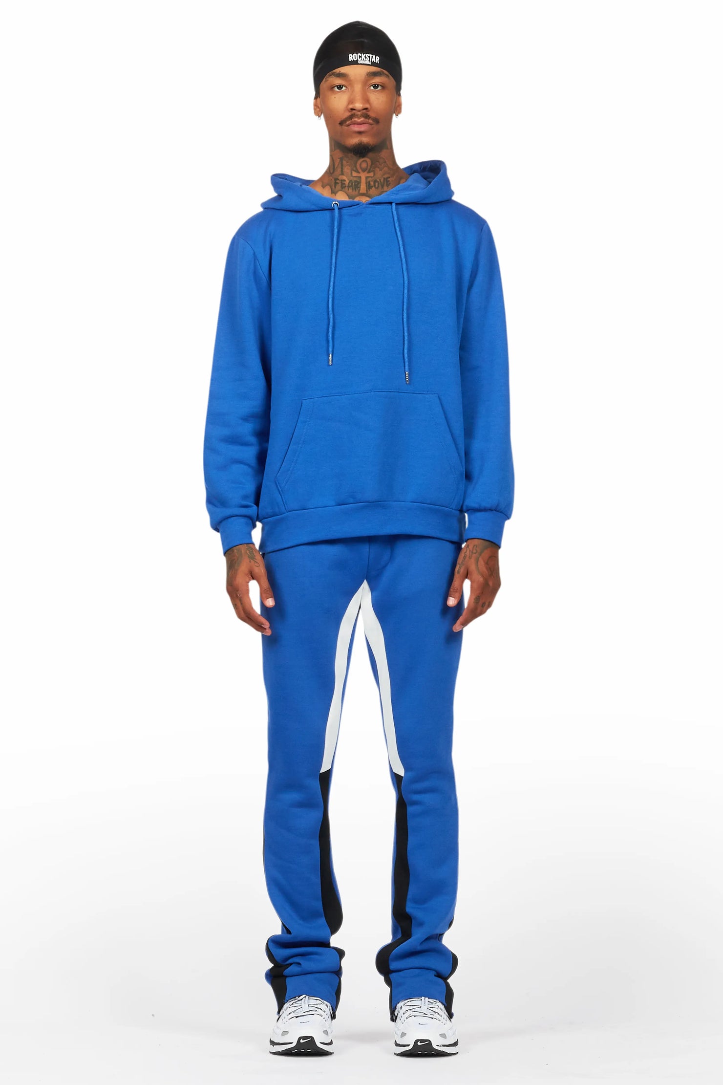Basic Royal Blue Hoodie/Stacked Flare Track Set