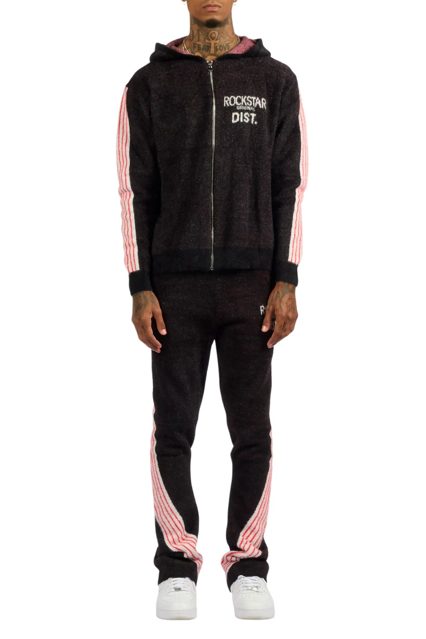 Levin Black Hoodie Baggy Track Set