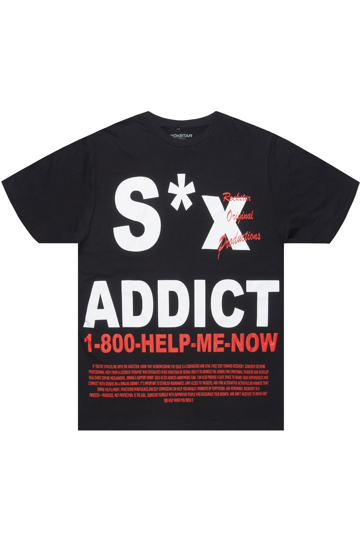Addict Black Graphic T-Shirt– Rockstar Original