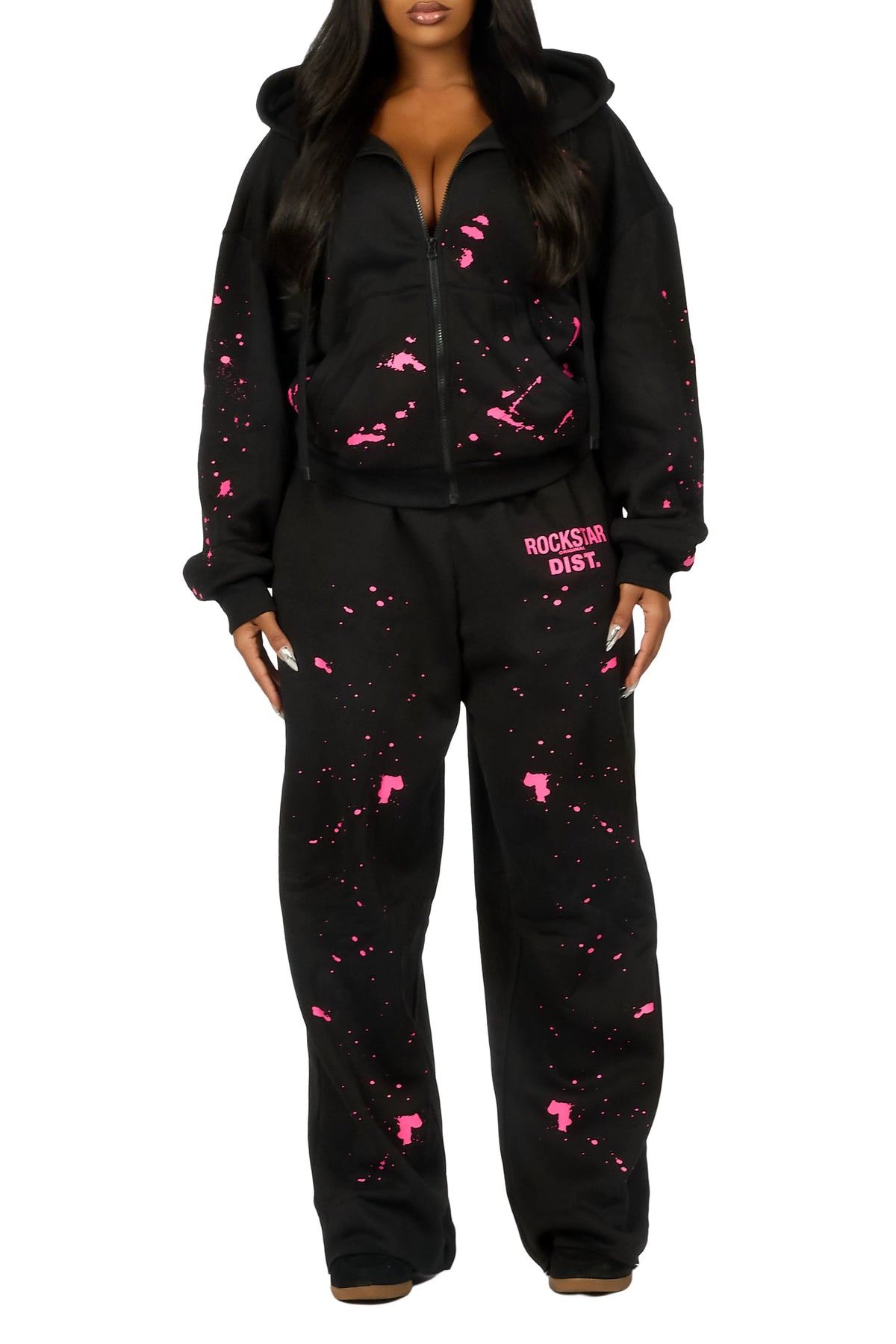 Halloway Black/ Pink  Painted Baggy Track Set