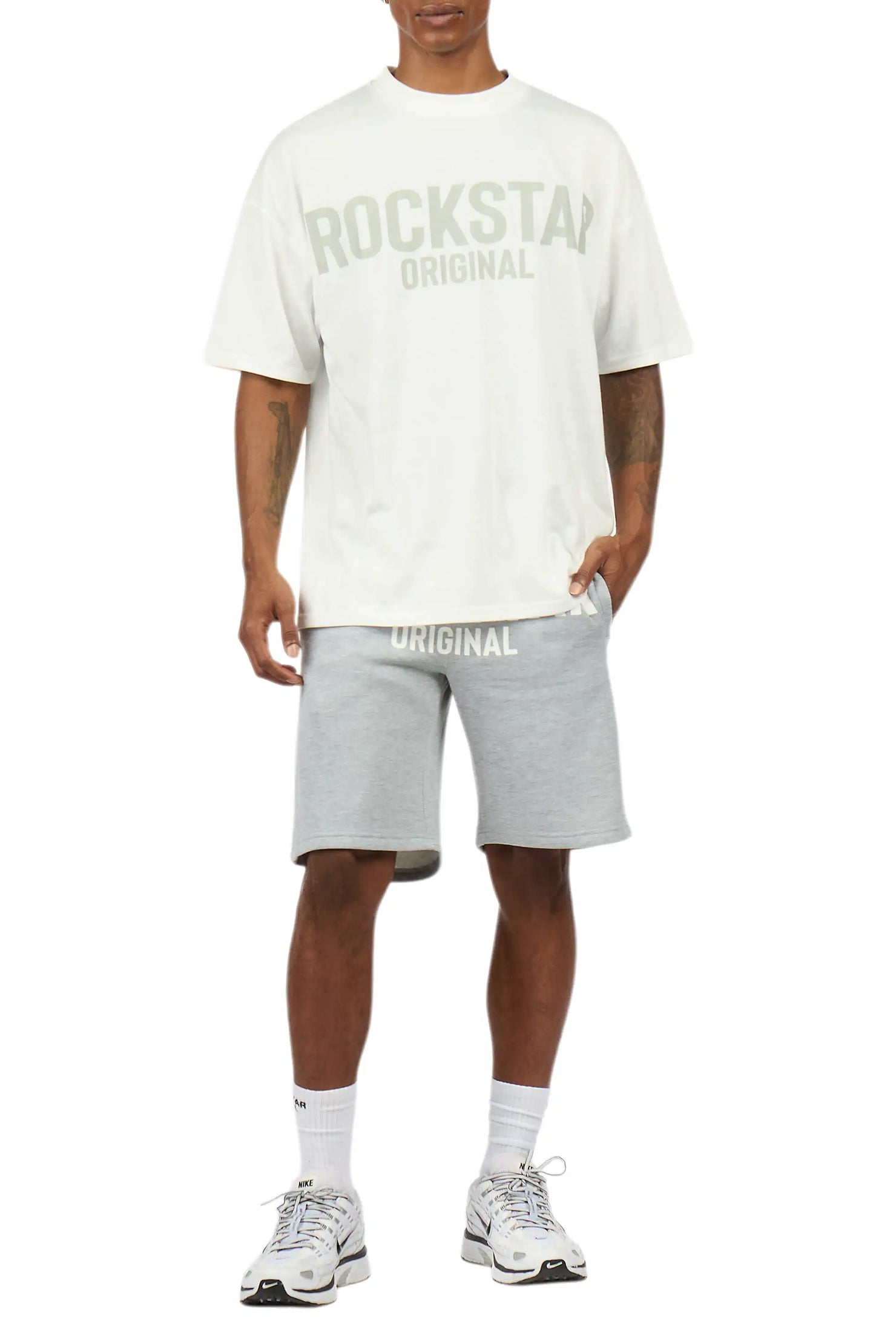 Sana White/Grey Short Set