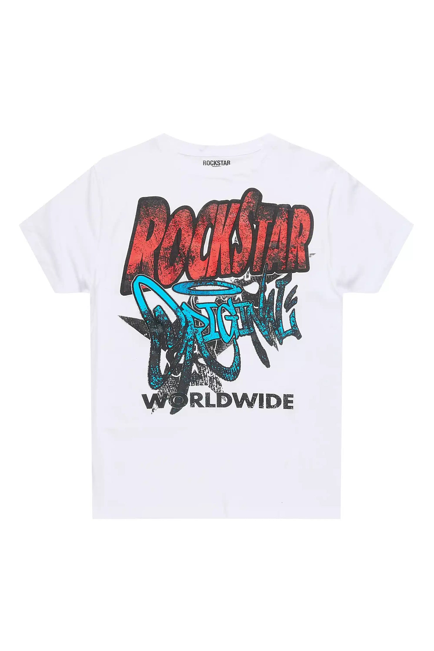 Boys Kait White/Red Graphic T-Shirt
