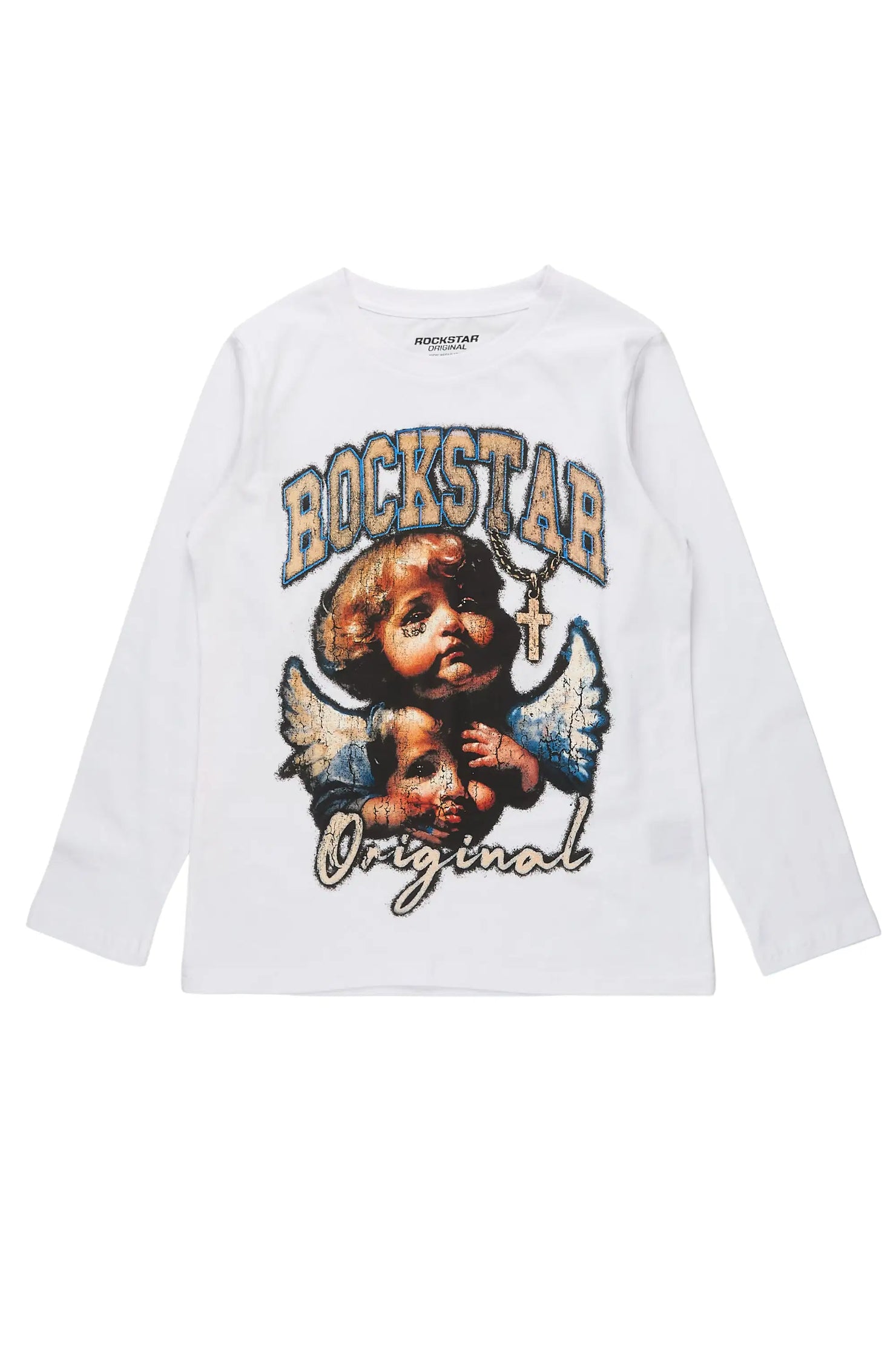 Boys Deiter White Long Sleeve Graphic T-Shirt