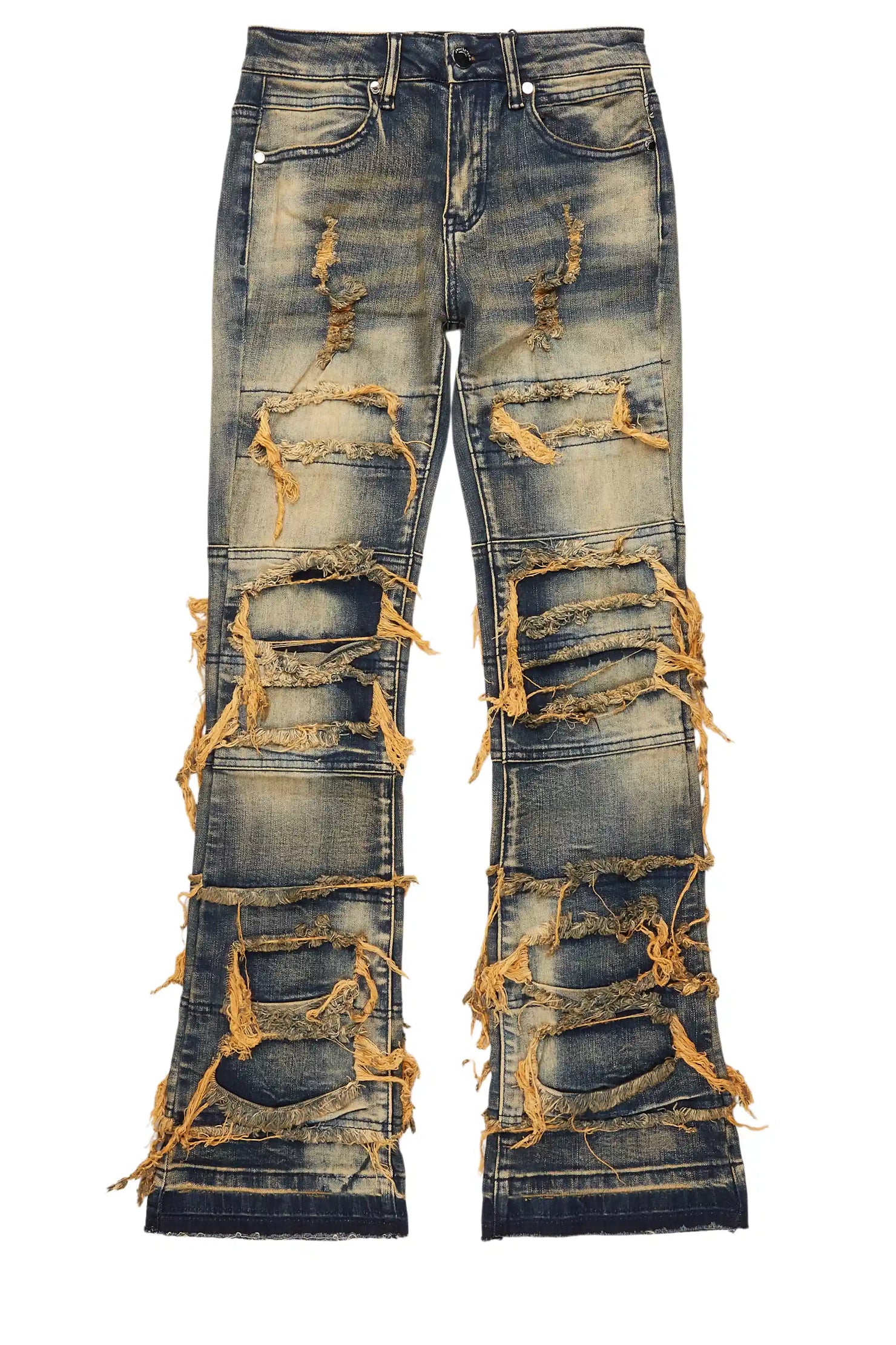 Boys Vasco Tint Dark Wash Blue Stacked Flare Jean