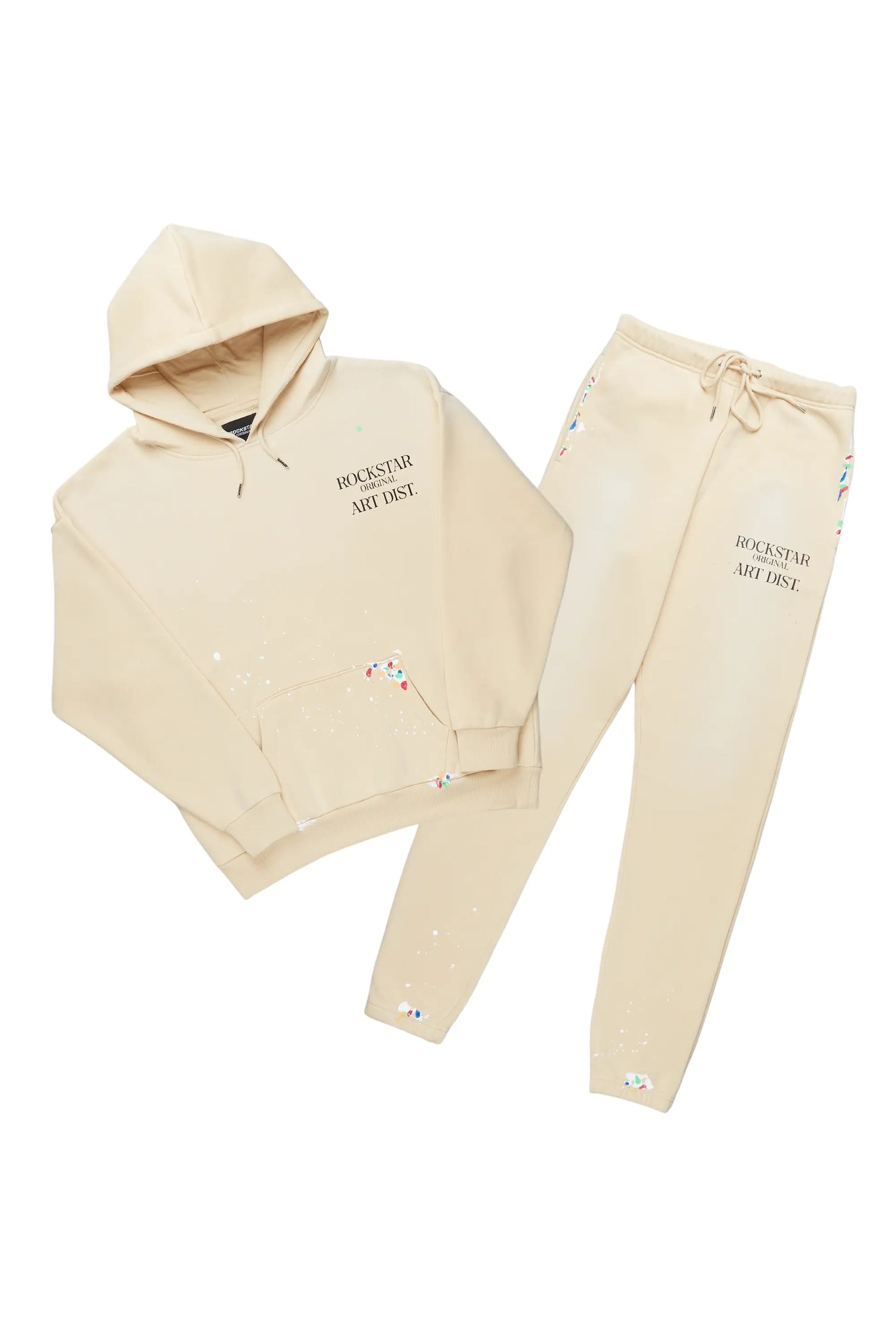 Rockstar Art Dist. Beige Relaxed Fit Track Set