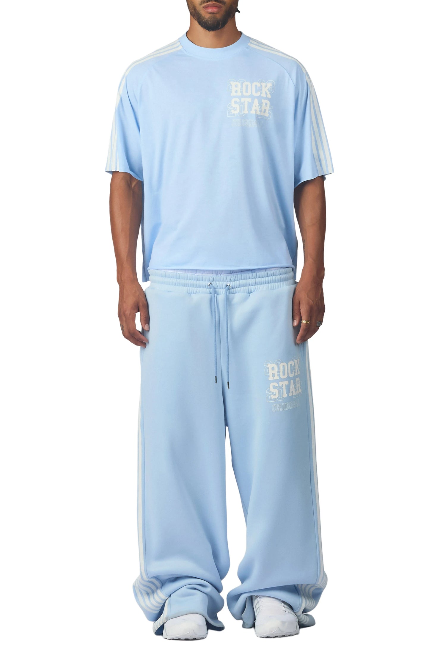 Berco Light Blue T-Shirt/Double Waisted Baggy Track Set