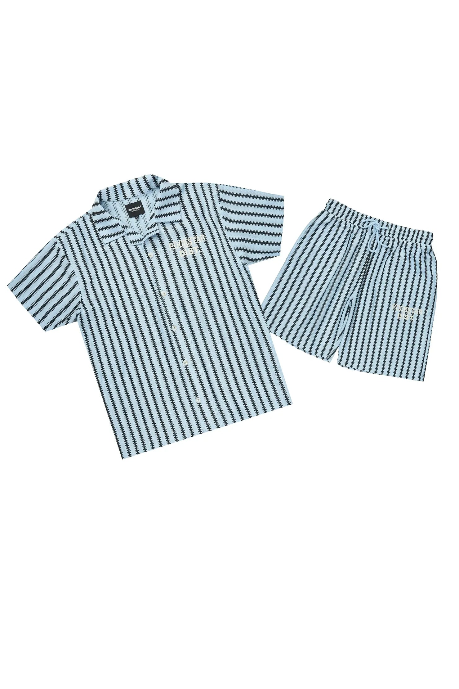 Gerald Light Blue Button Down Shirt/Short Set