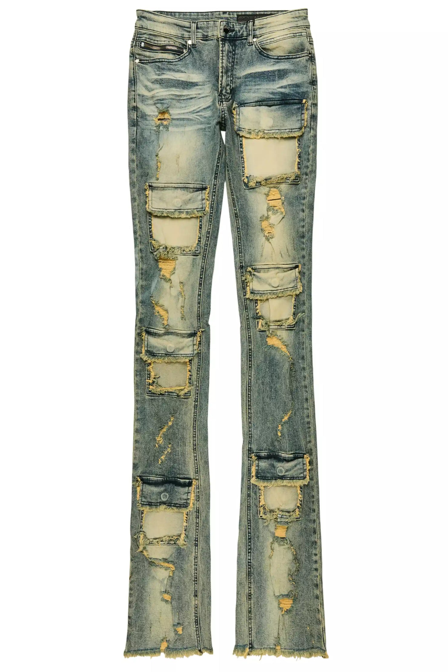 Petrus Tint Blue Super Stacked Flare Jean