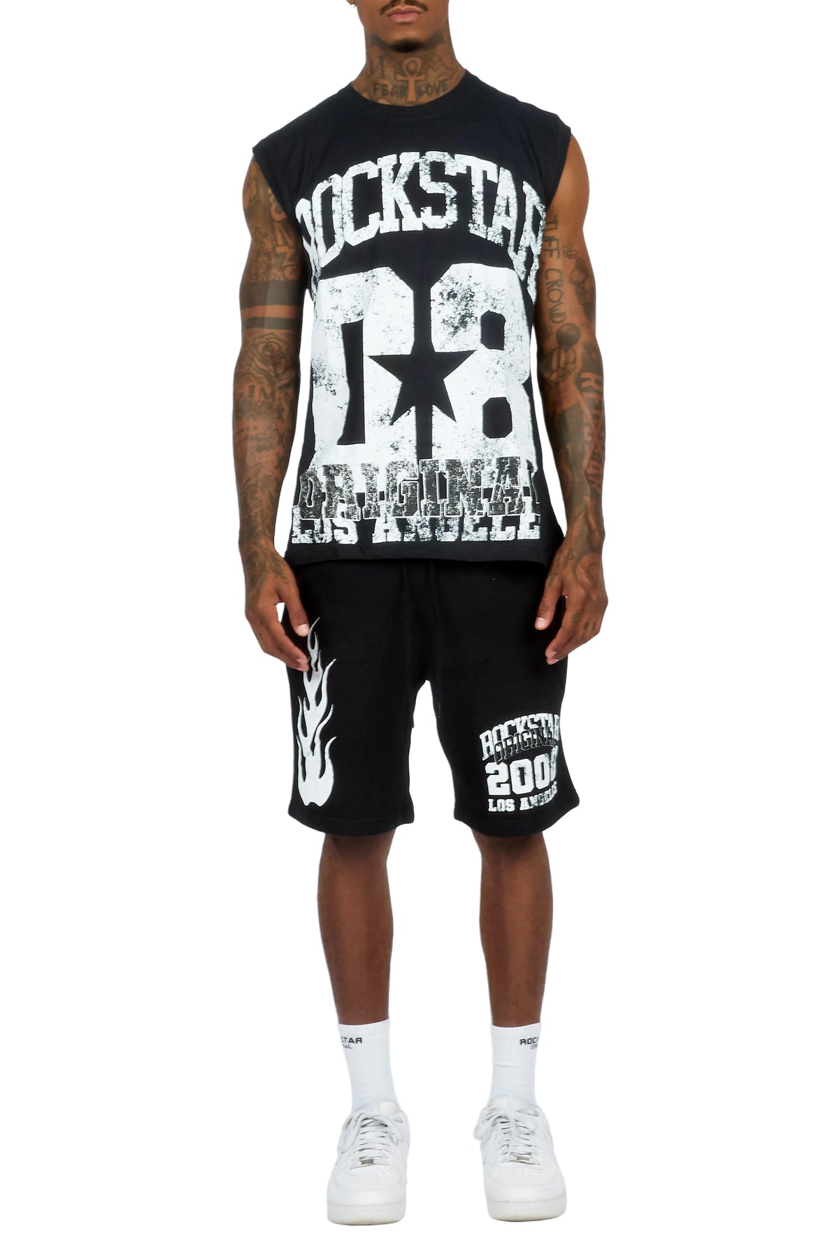 Edel Black Cut Sleeve T-Shirt Short Set
