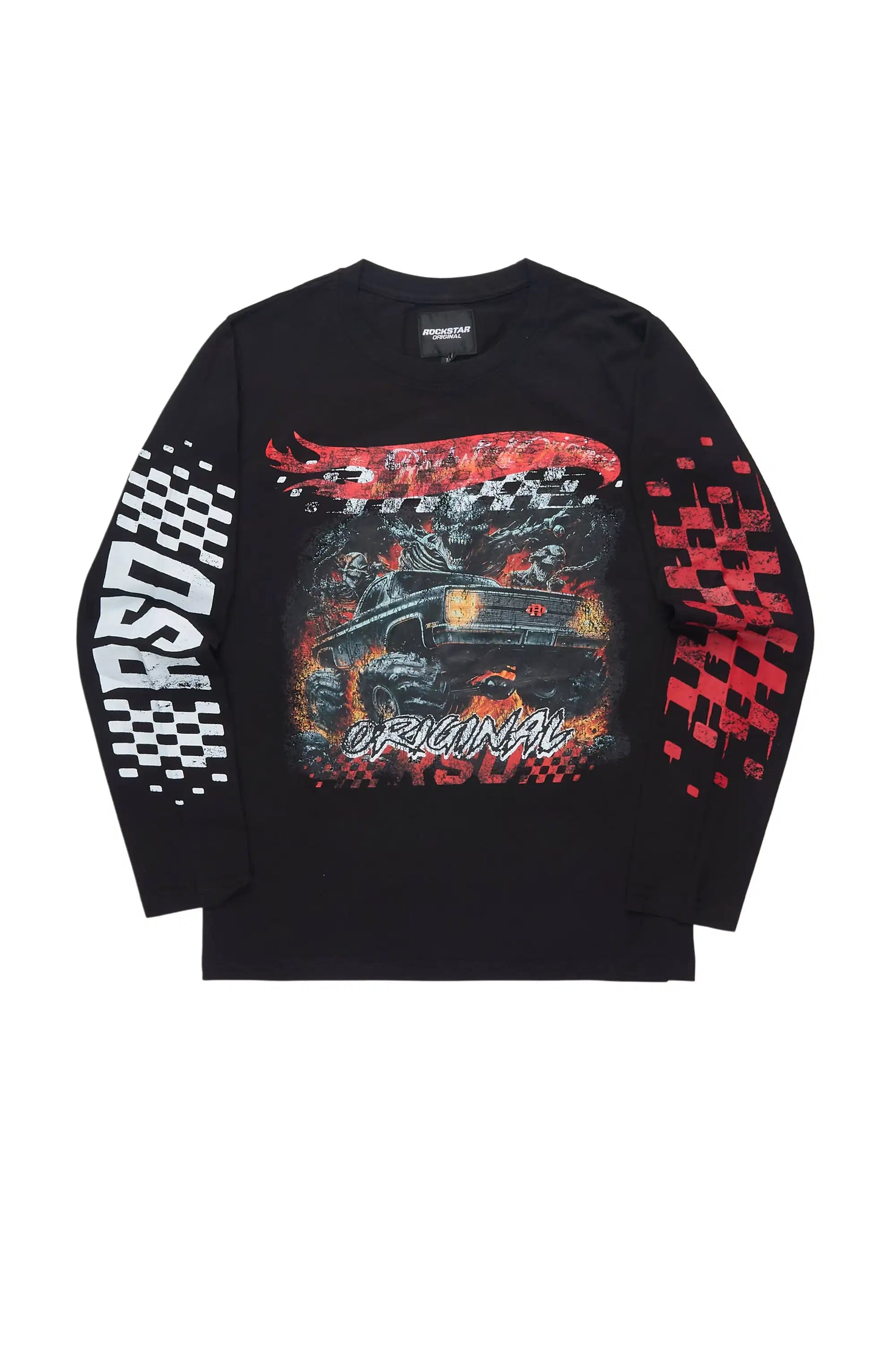 Boys Dremar Black Graphic L/S T-Shirt