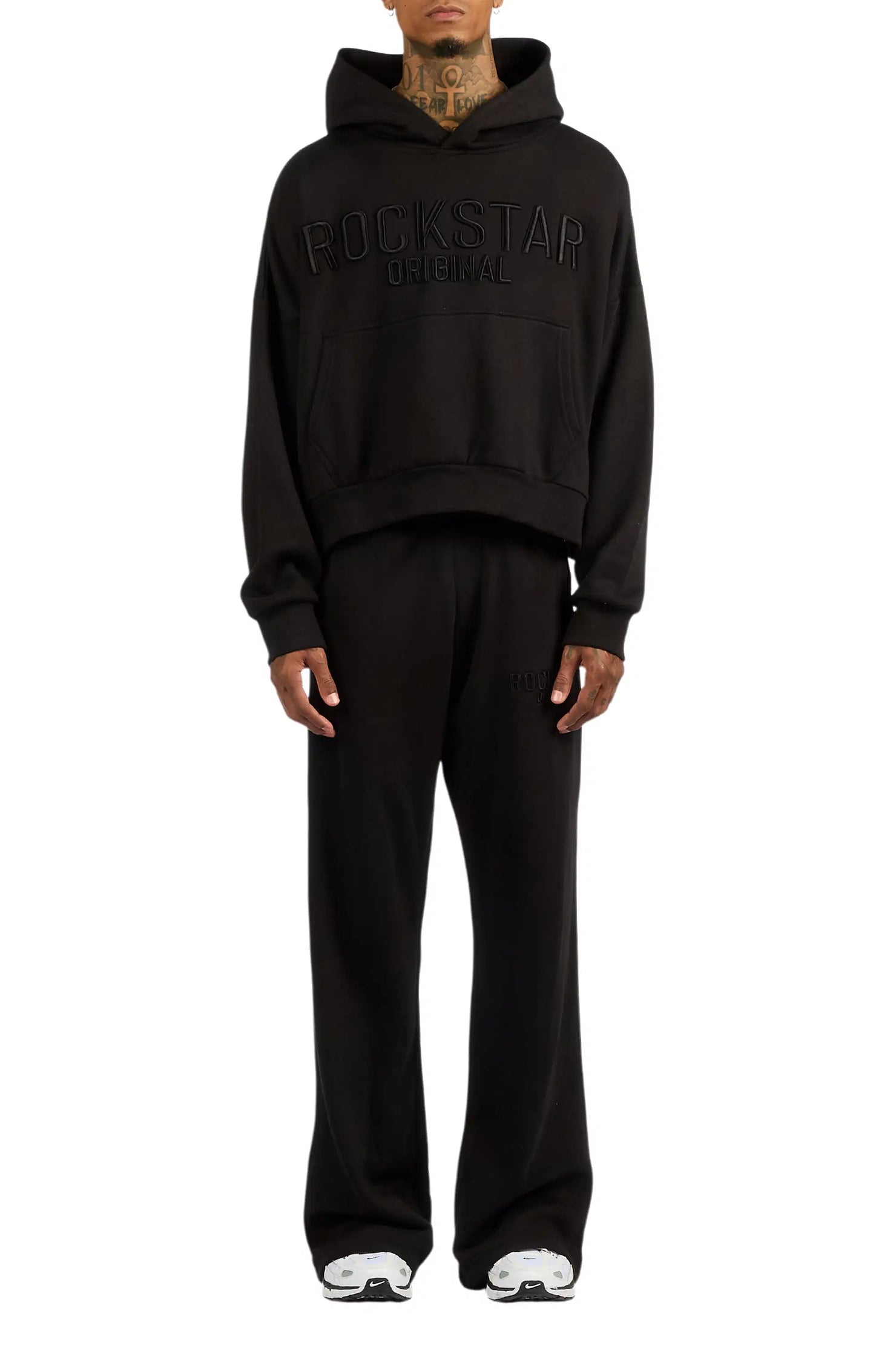 Alpha Black Hoodie/Baggy Track Pant Set