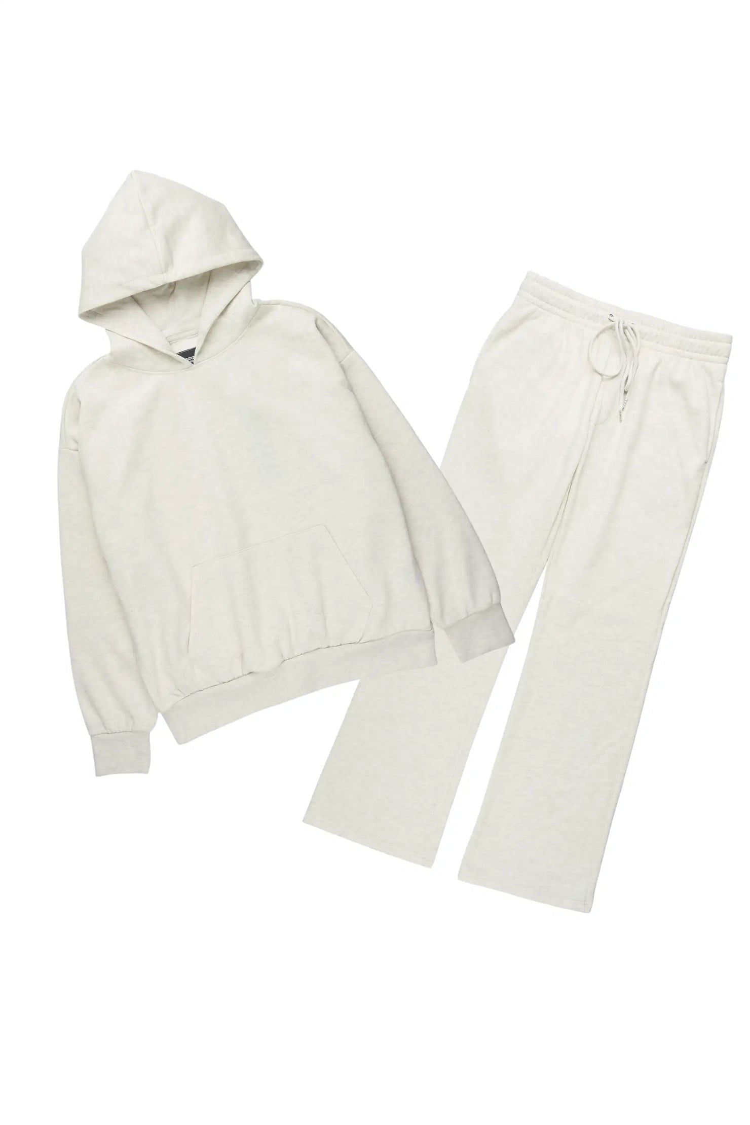 Basic Light Oatmeal Hoodie Relaxed Track Set