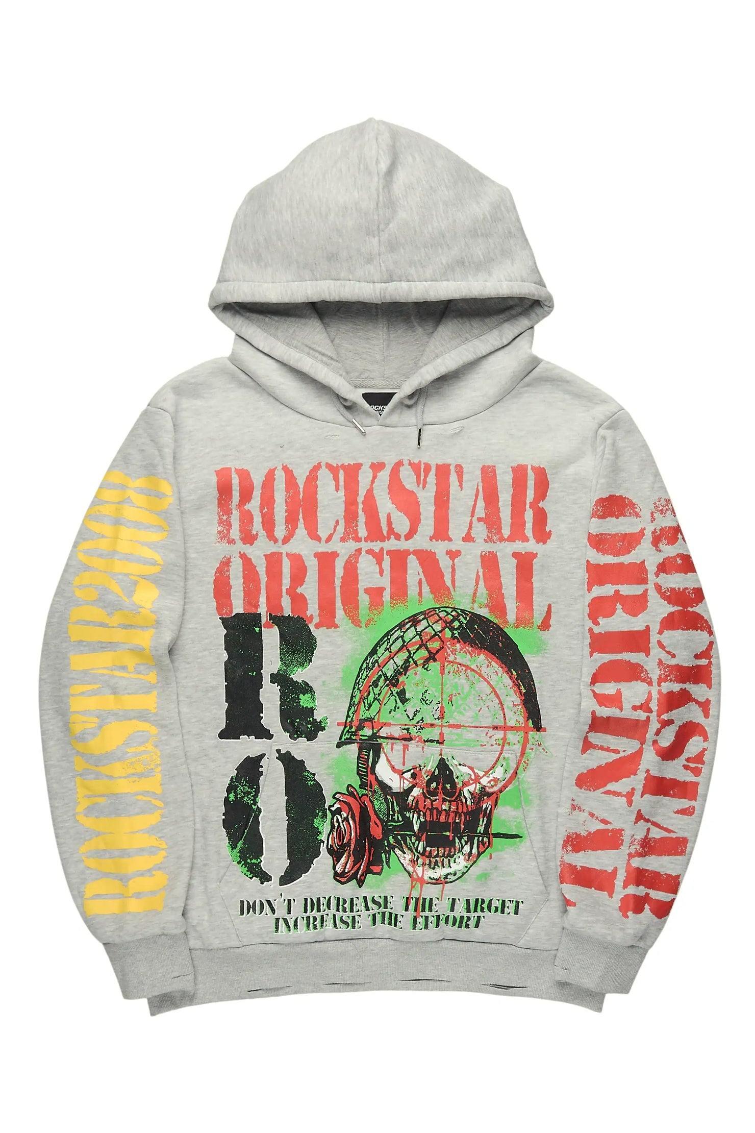 Kilshot Romance Grey Distressed Graphic Hoodie
