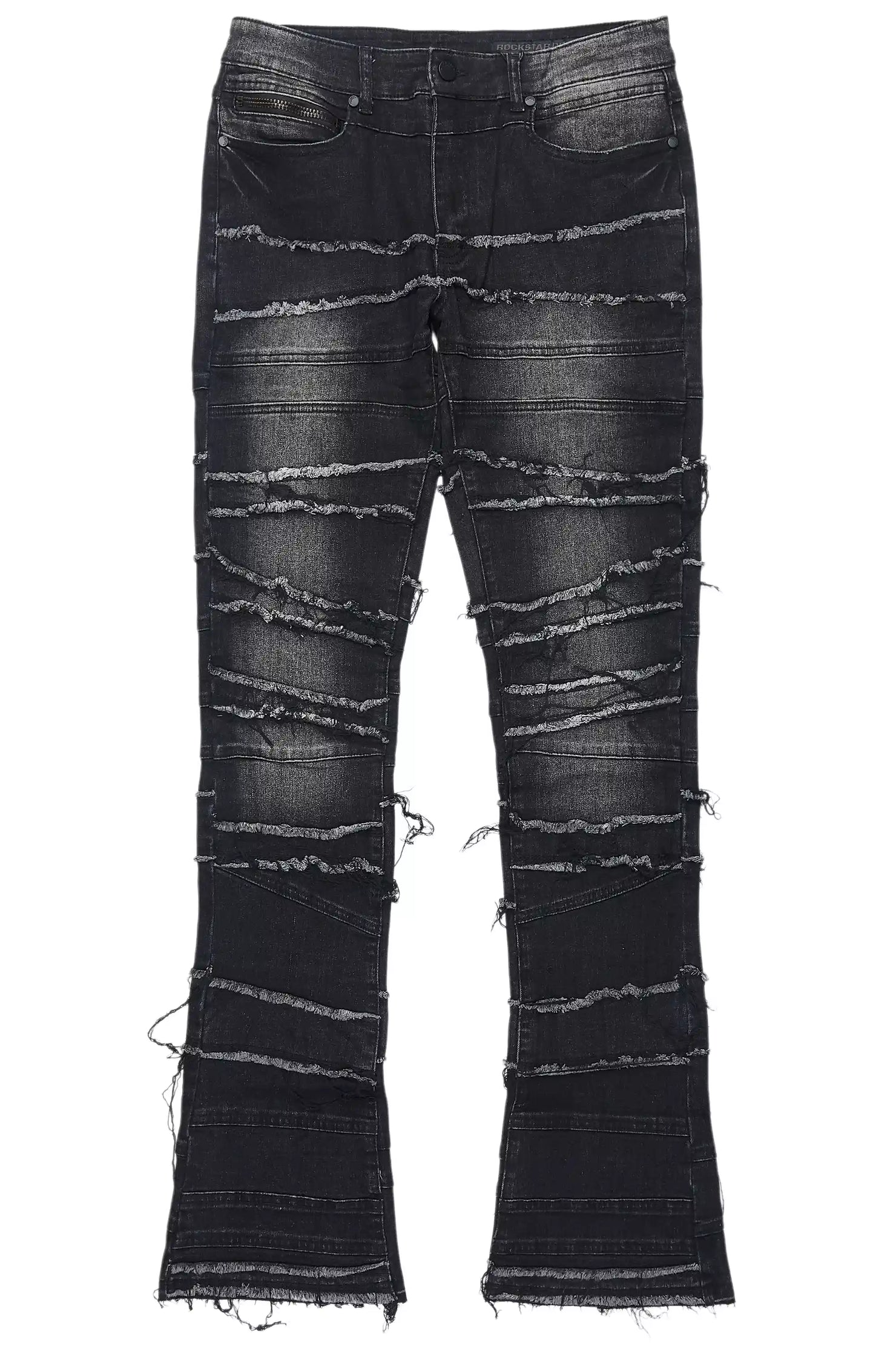 Franko Dark Grey Stacked Flare Jean