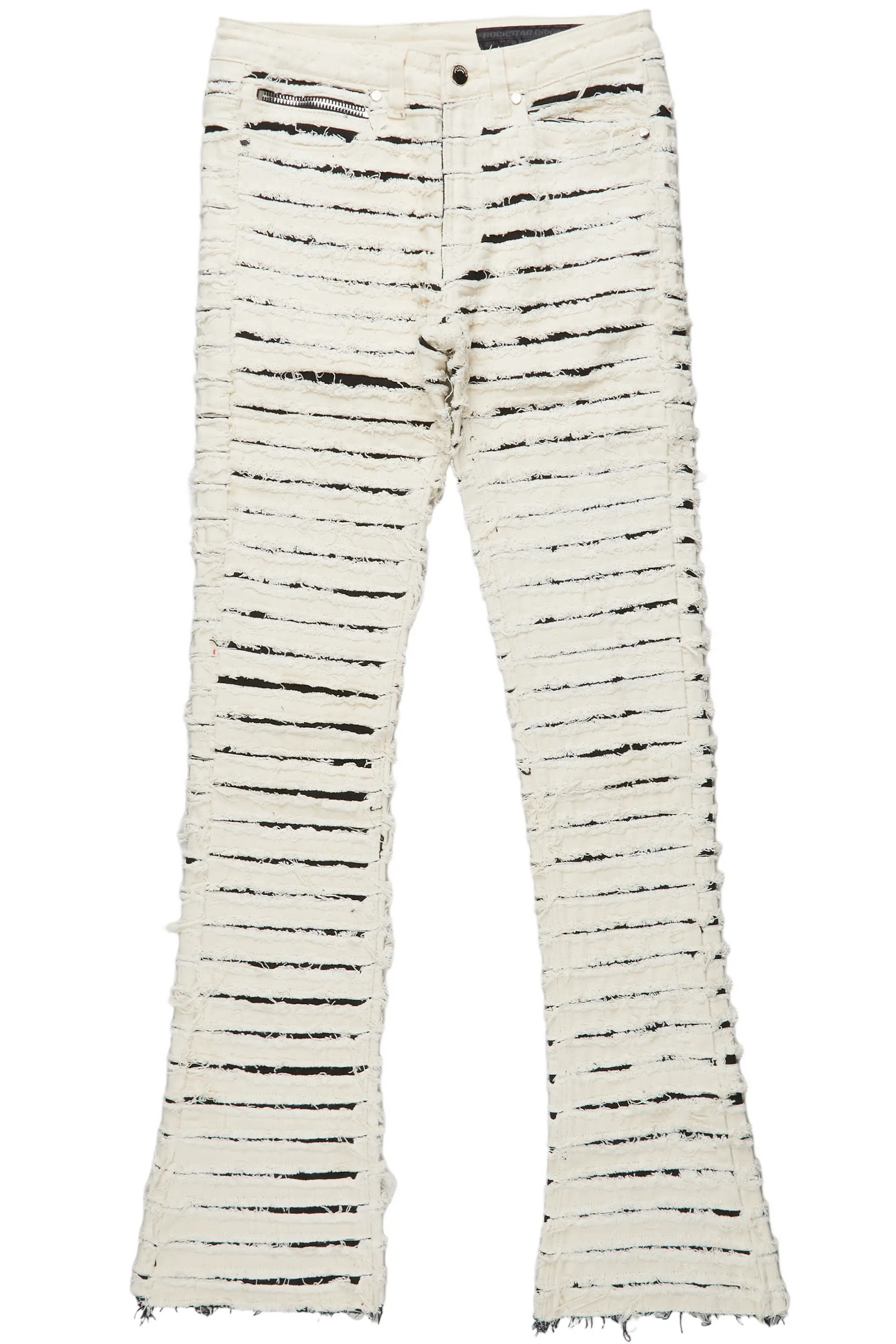 Korren Black/Beige Stacked Flare Jean