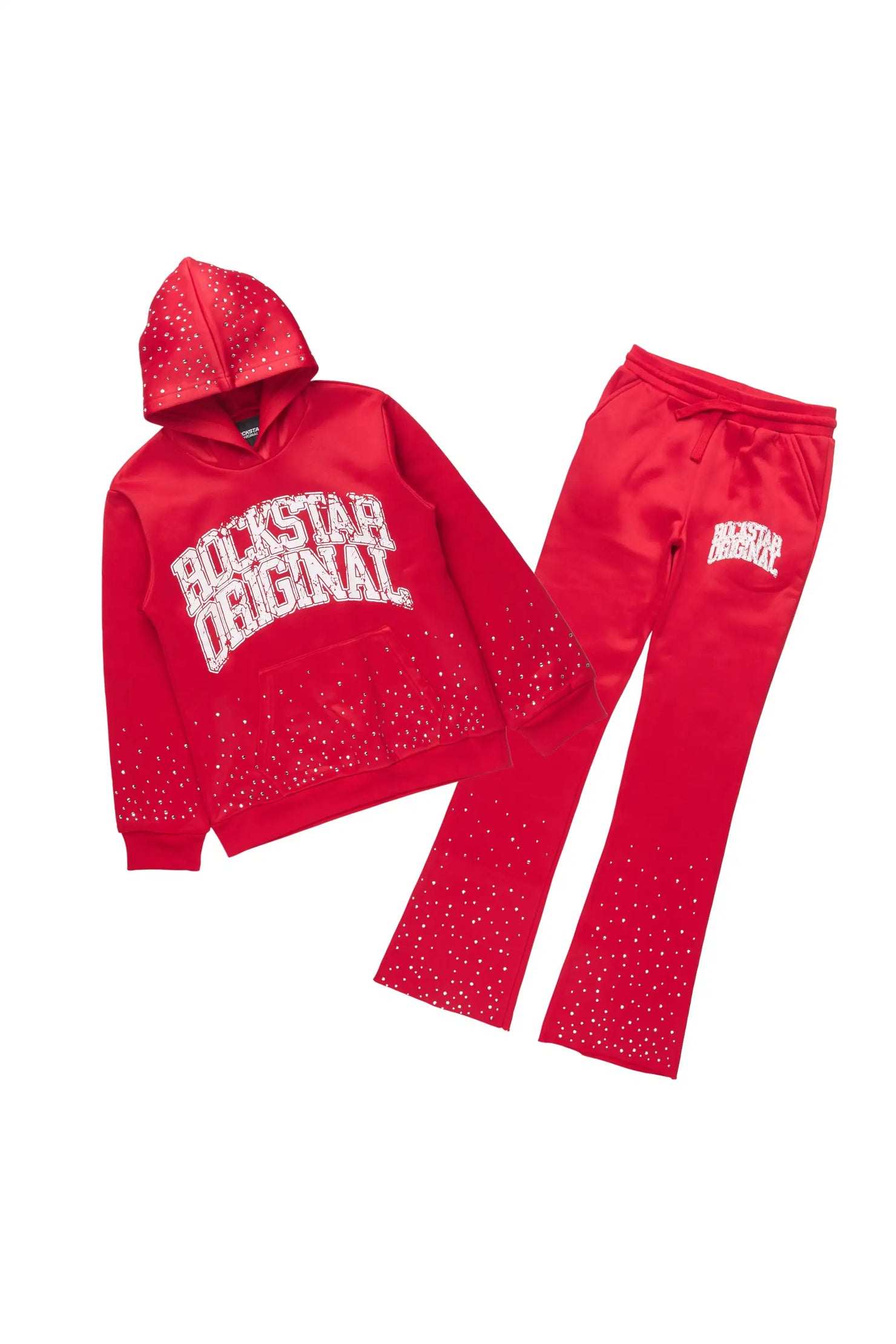 Boys Dontrello 2.0 Red Rhinestone Stacked Track Set