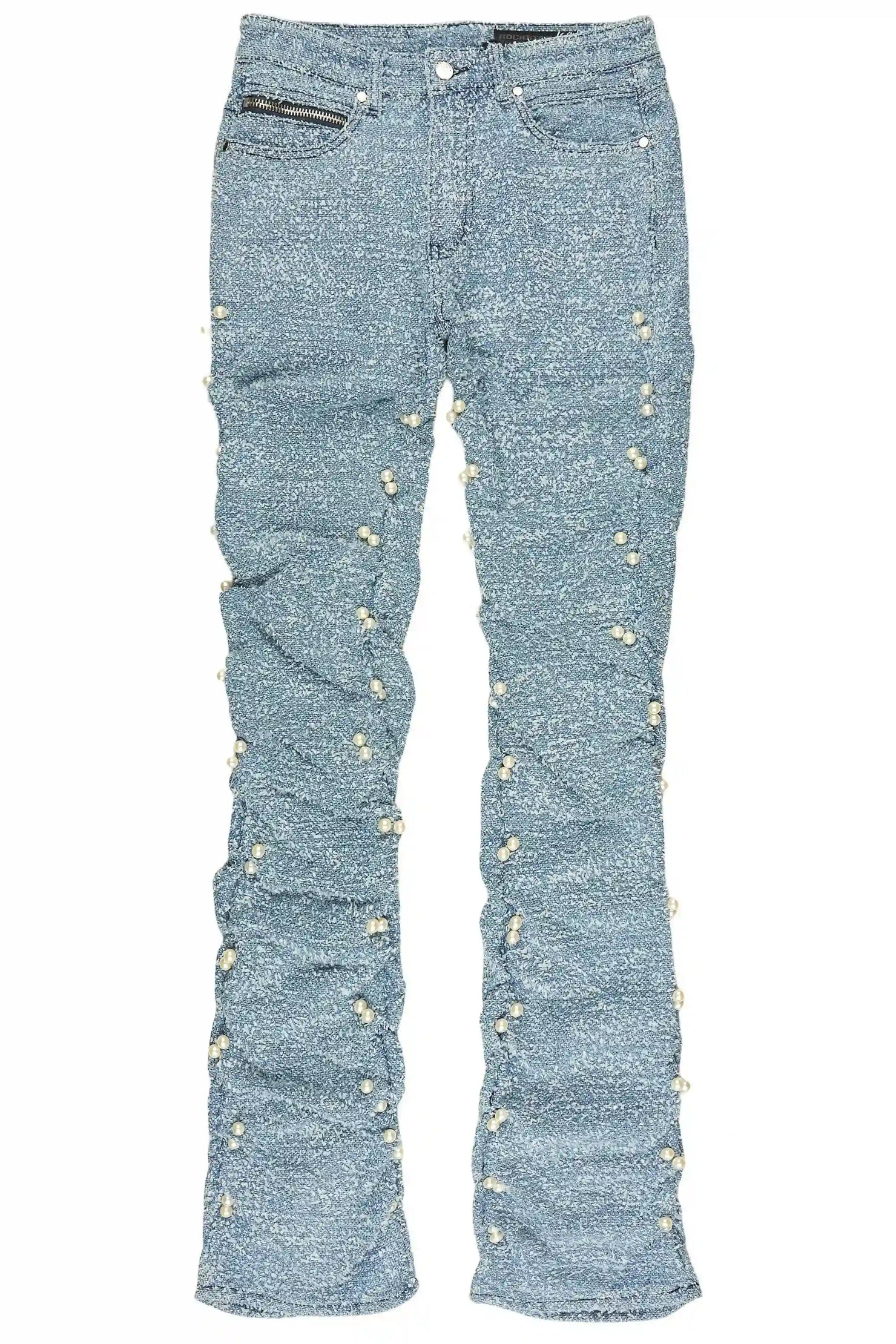 Shae Blue Pearl Stacked Fit Jean