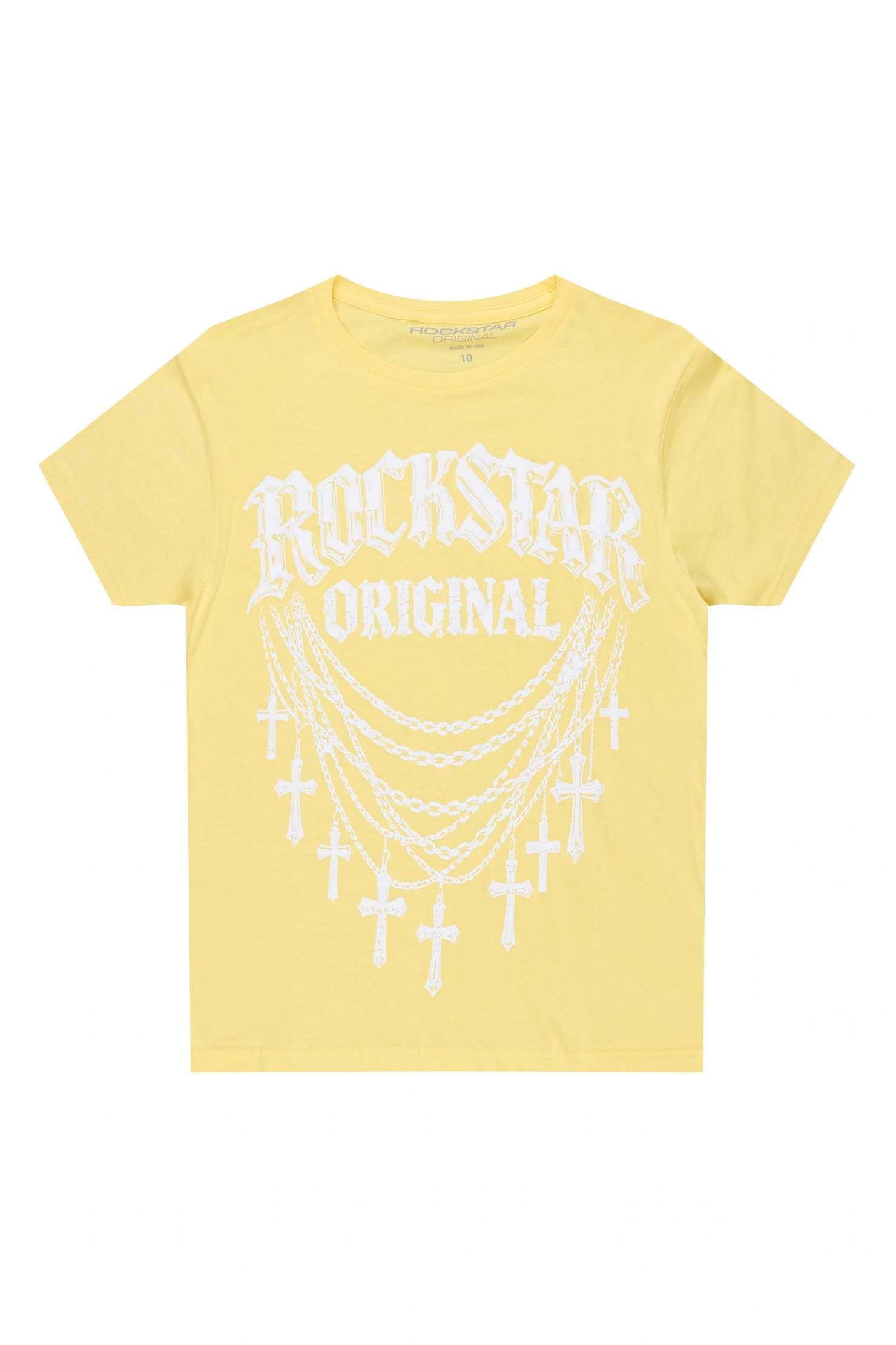 Girls Jetty Light Yellow Graphic T-Shirt