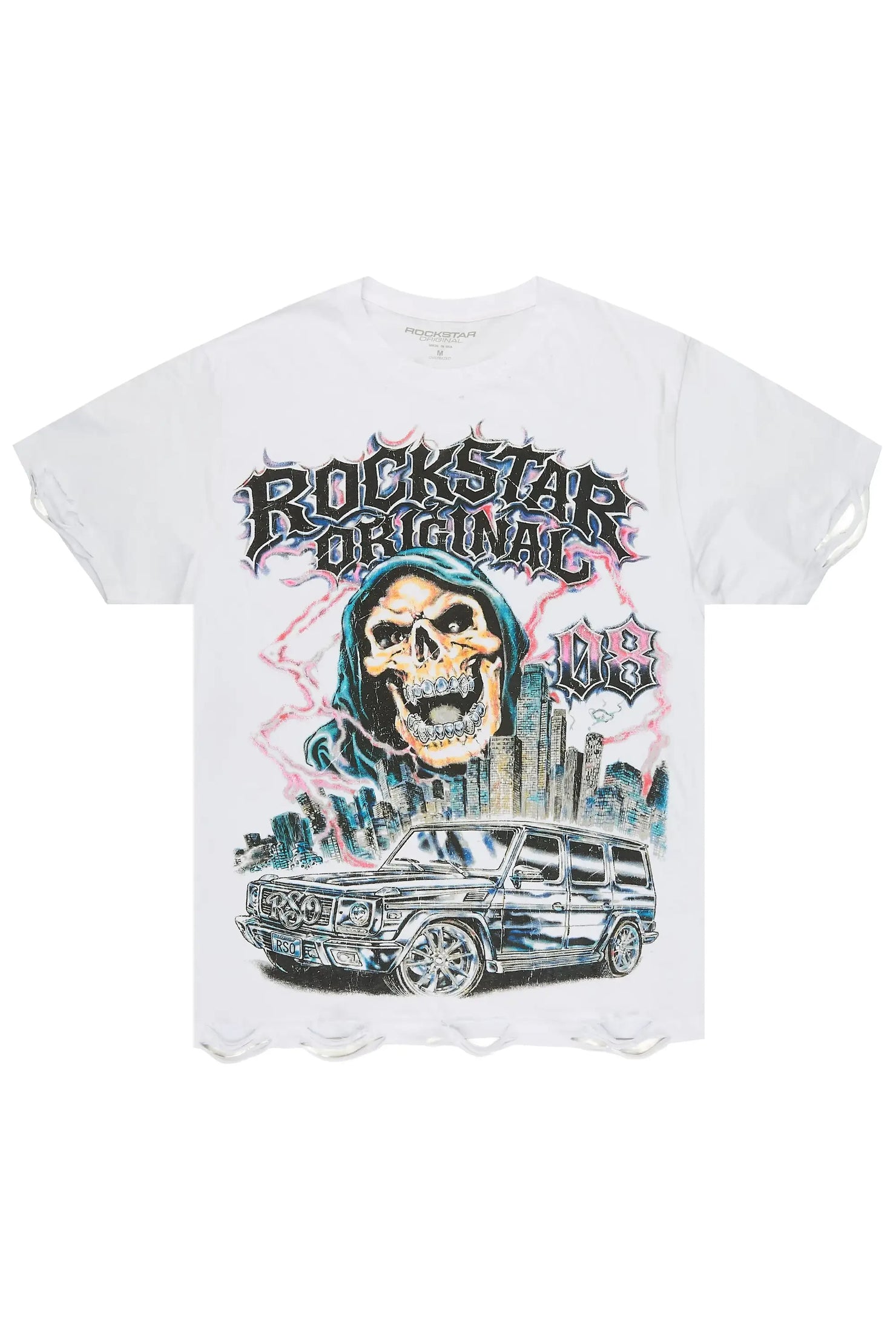 Naara White Oversized Graphic T-Shirt