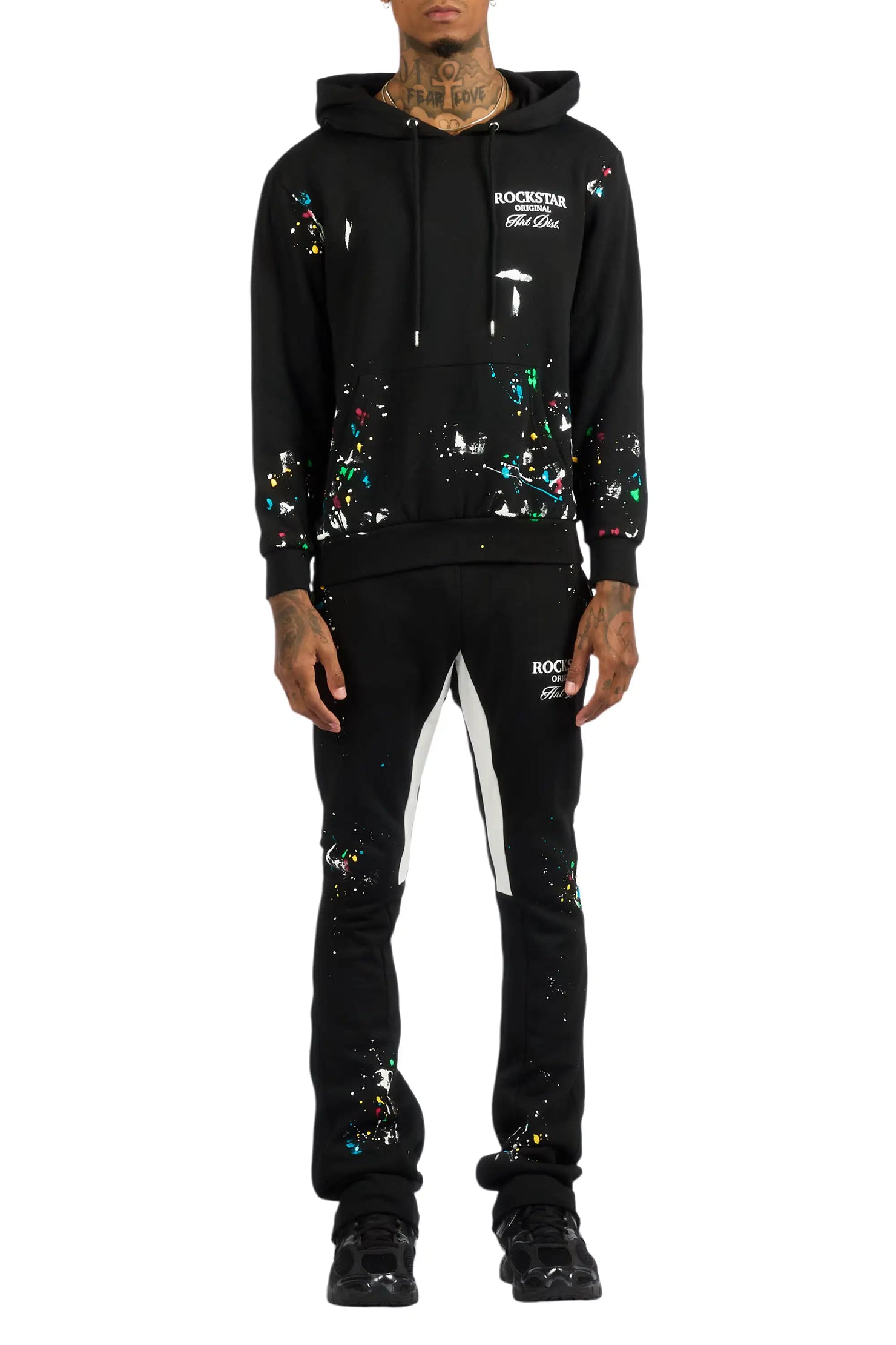 Art Dist 2.0 Black/Multi Hoodie/Stacked Flare Track Set