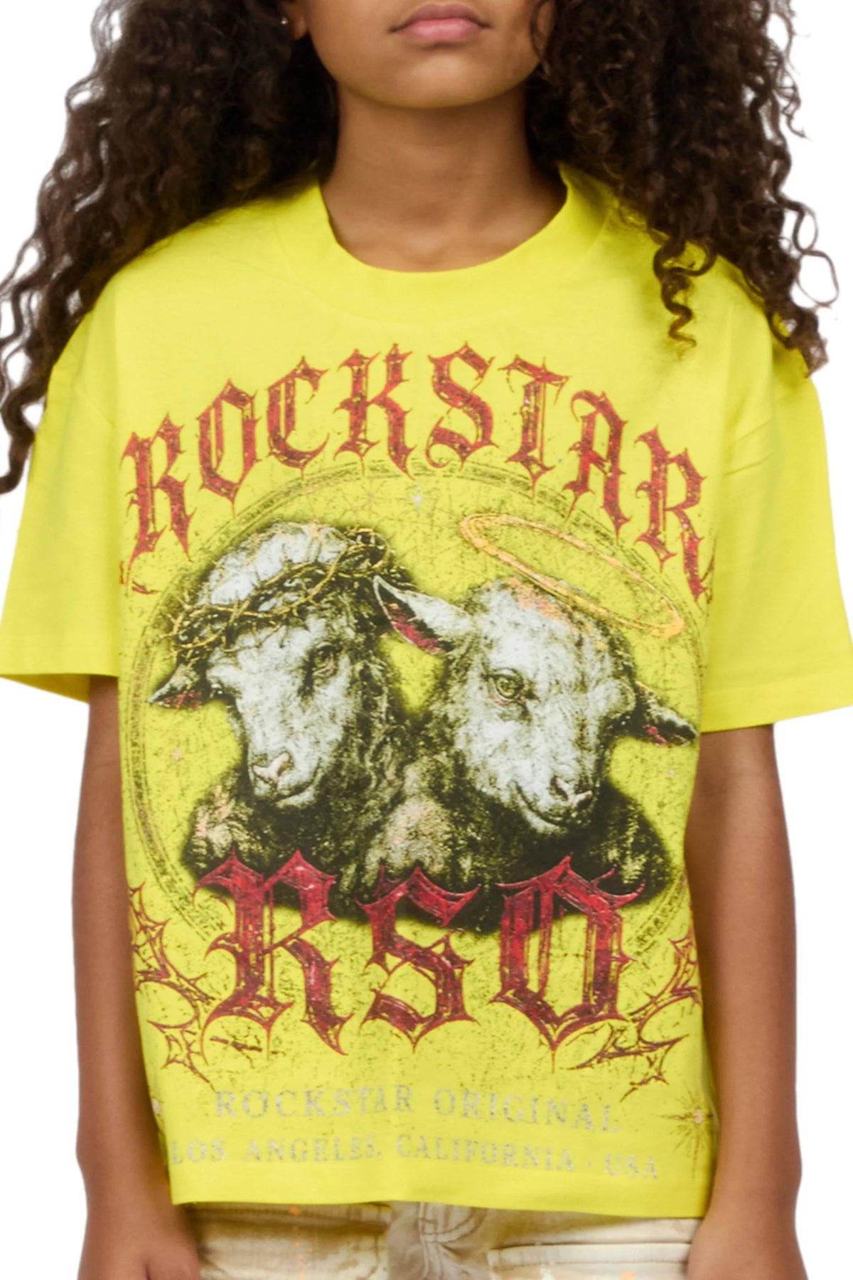 Girls Dezz Yellow Graphic T-Shirt