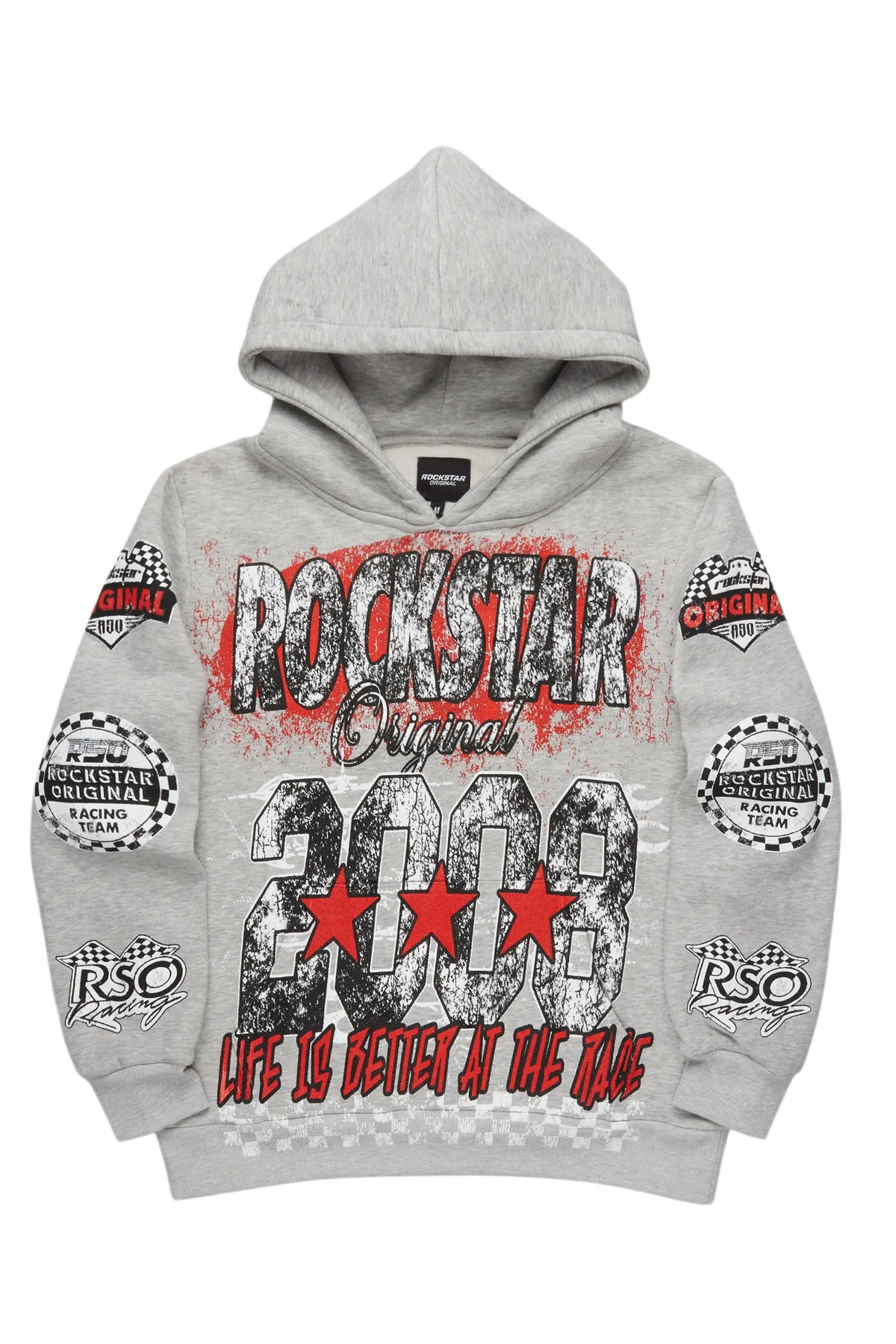 Racing Grung Heather Grey Graphic Hoodie