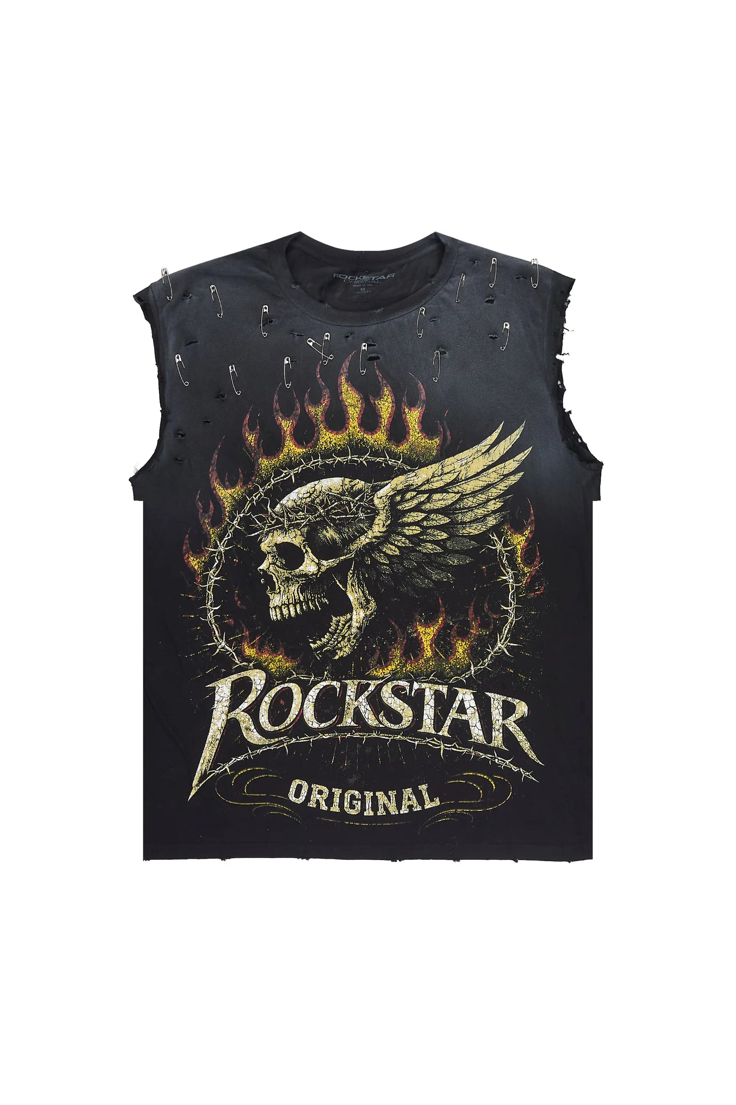 Destan Black Oversized Cut Off T-Shirt