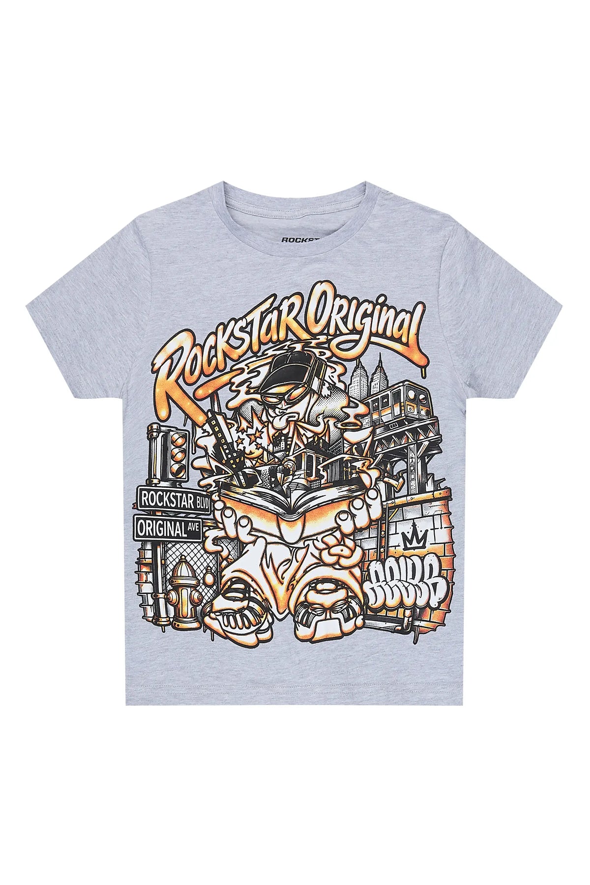Boys Weezie Heather Grey Graphic T-Shirt