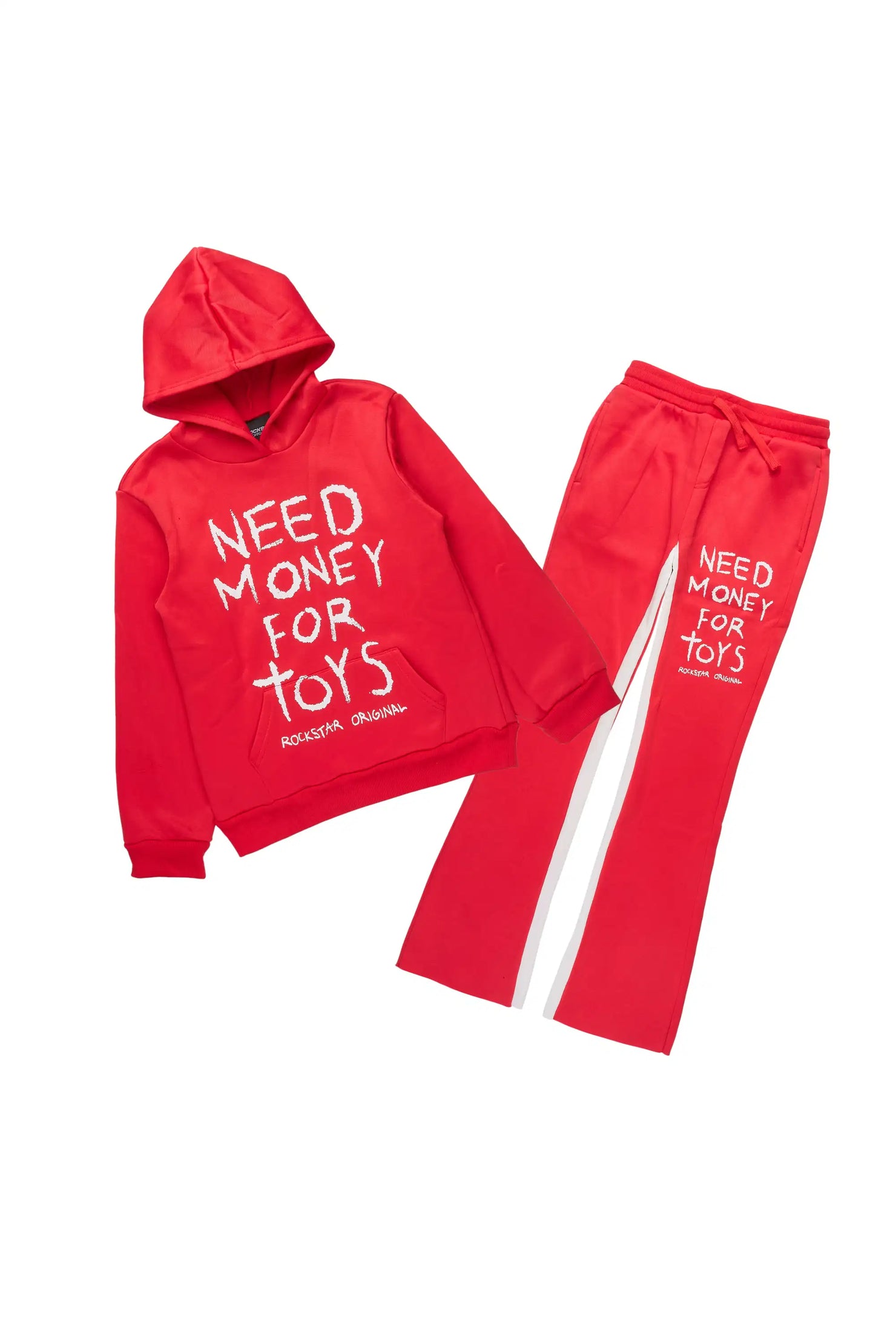 Boys M4 Toys Red Hoodie Stacked Track Set