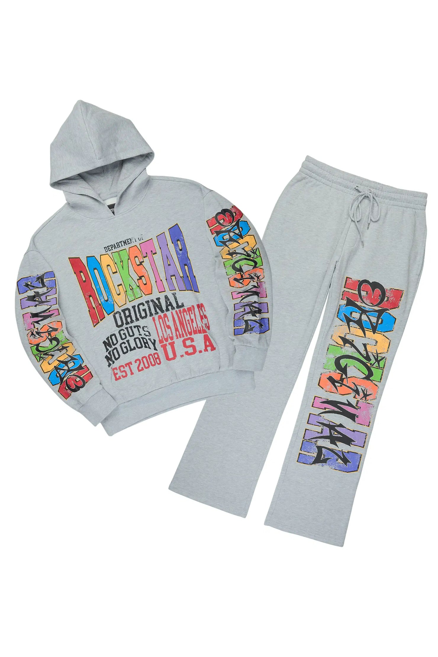Bunt Heather Grey Hoodie/Baggy Pant Track Set