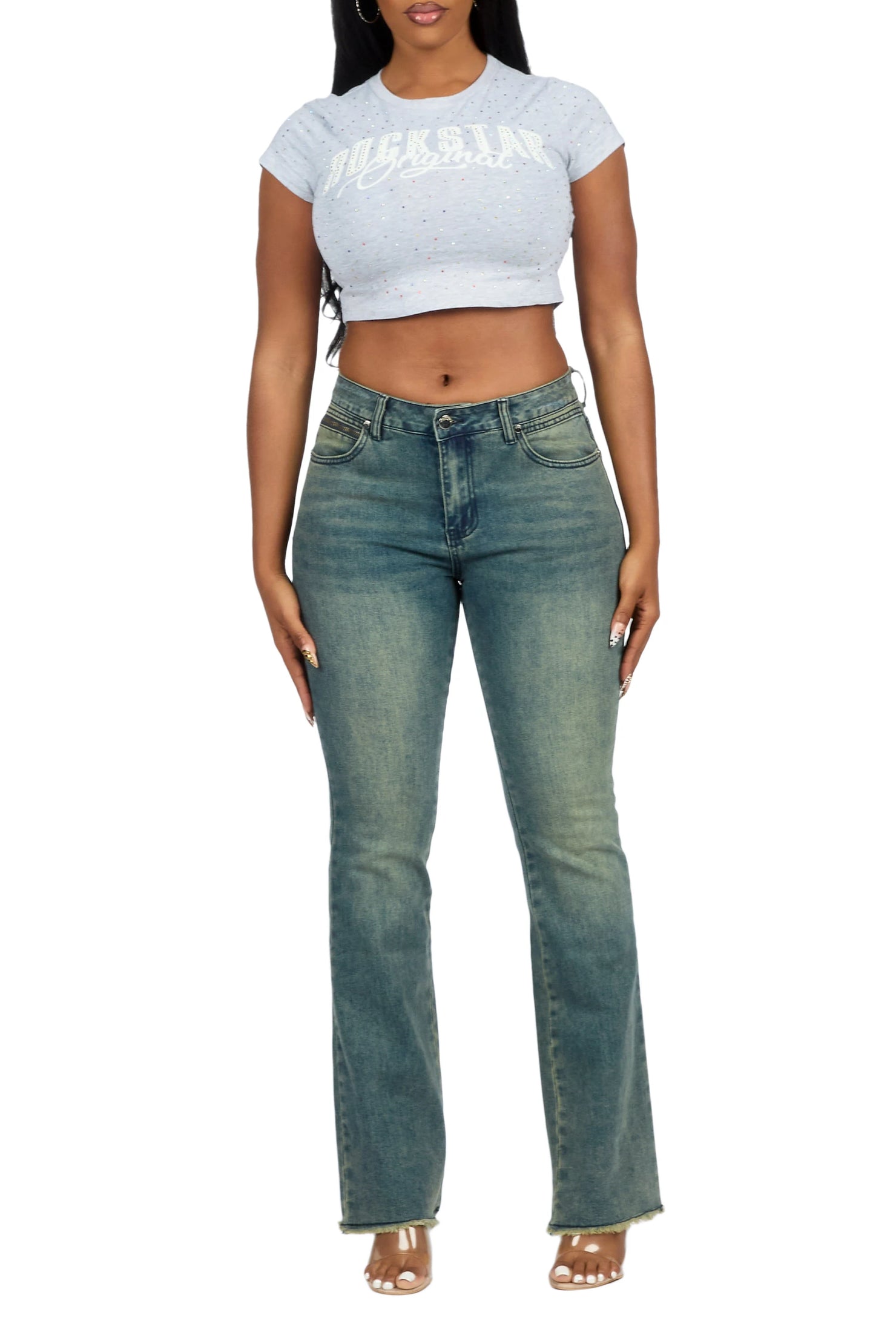 Tiriea Tint Wash Low Rise Stretch Bootcut Jean