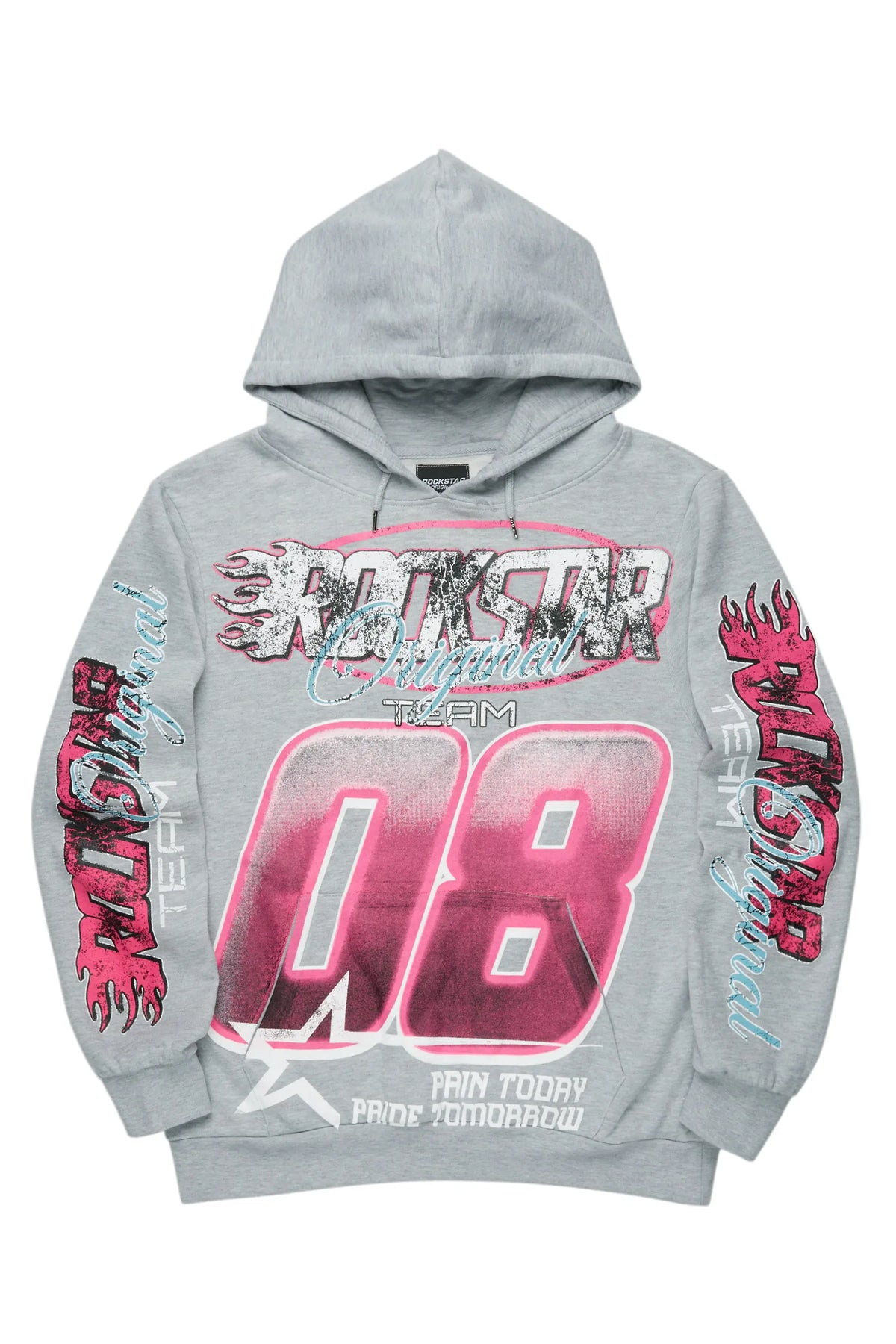 Theo Heather Grey Graphic Hoodie