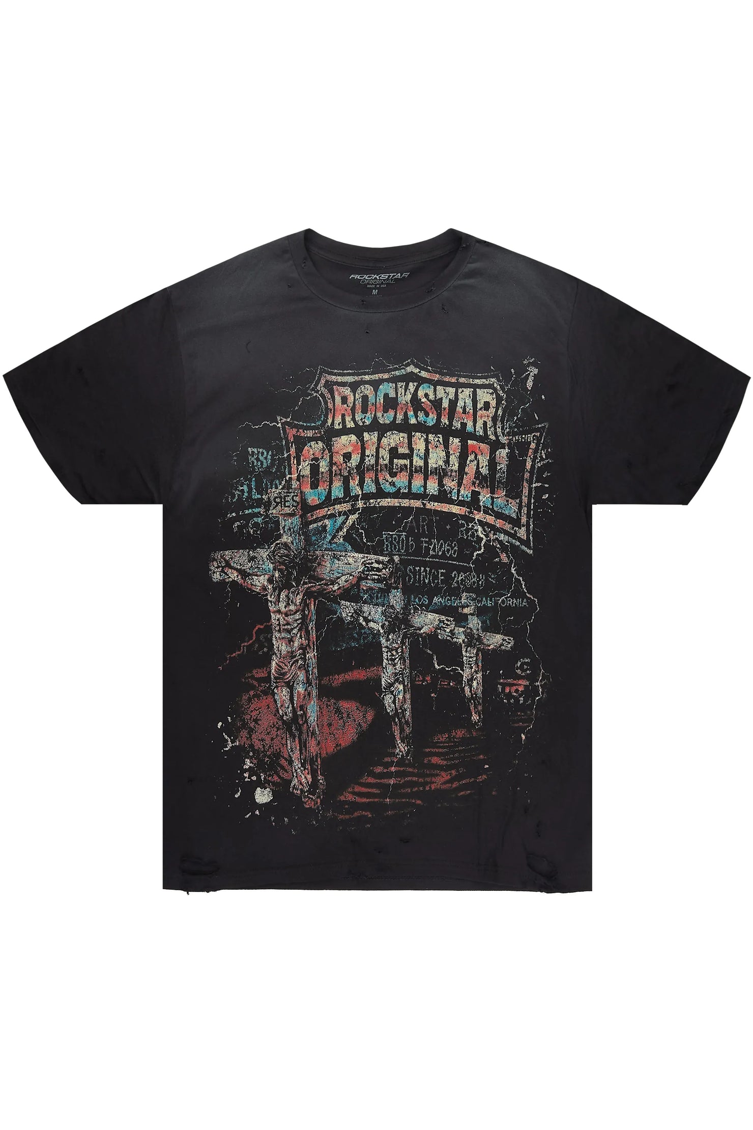 Clemons Black Oversized Graphic T-Shirt