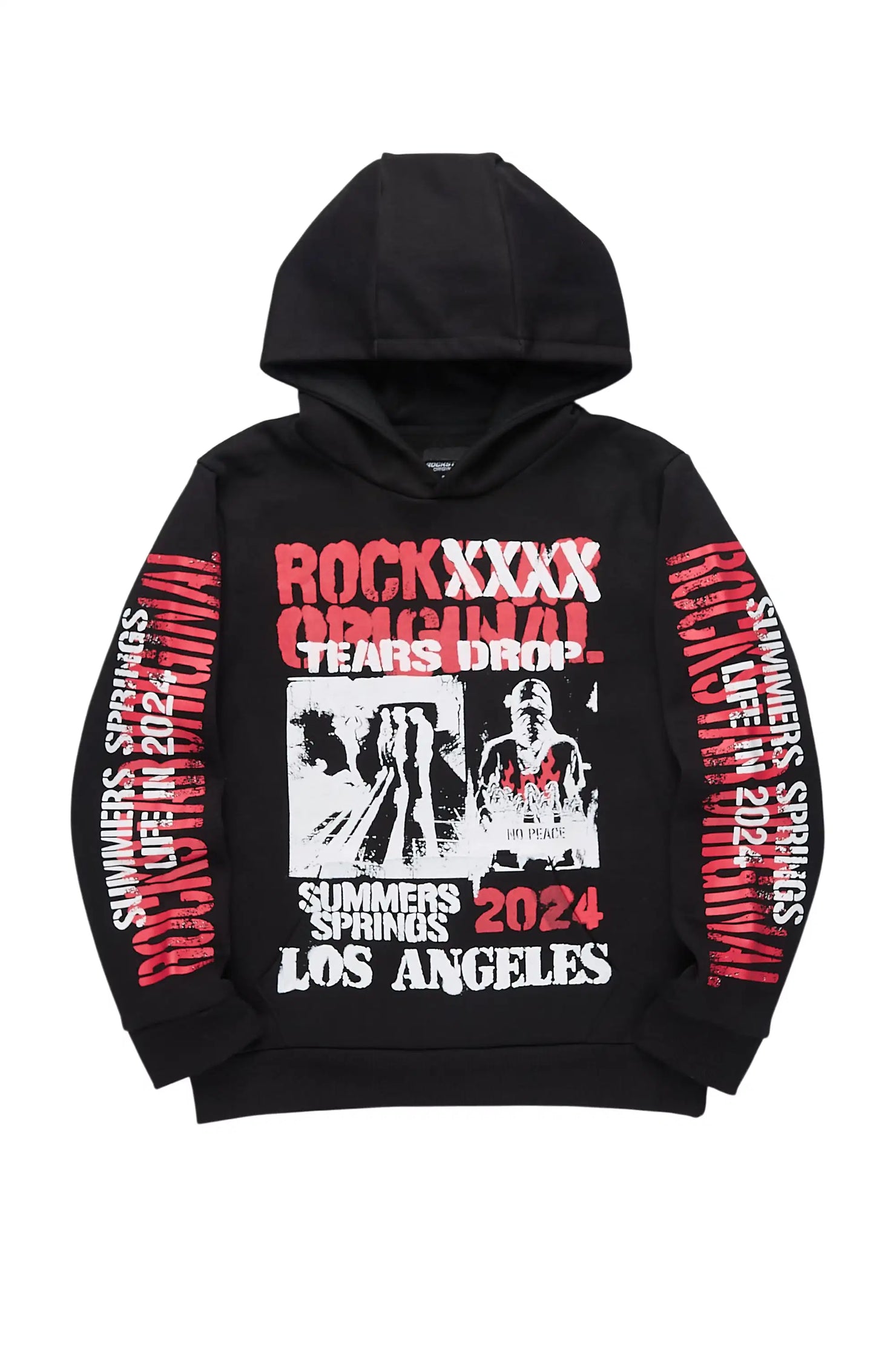 Boys Omer Black Graphic Hoodie