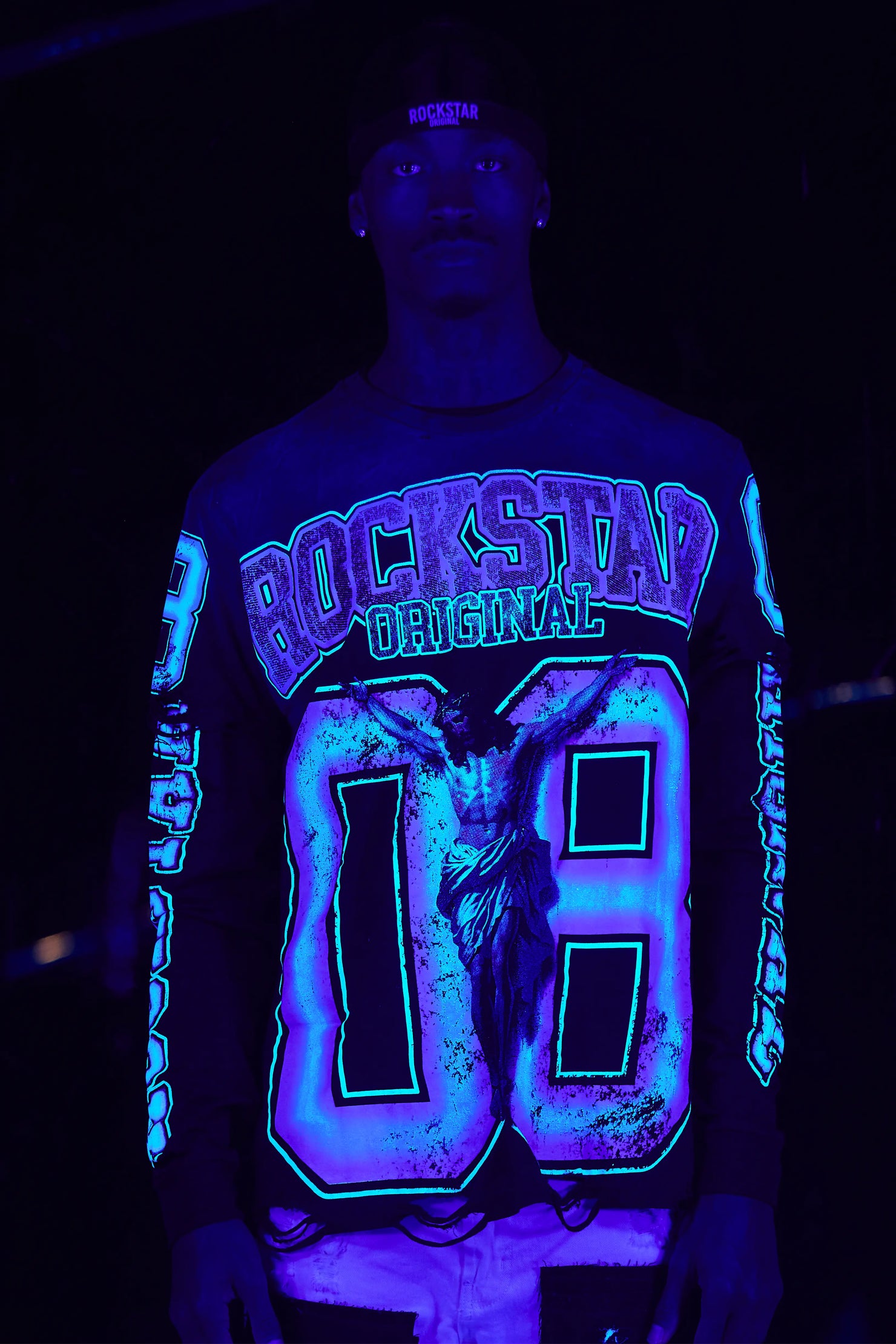 Fields Black/Purple Double Layer Long Sleeve Graphic T-Shirt