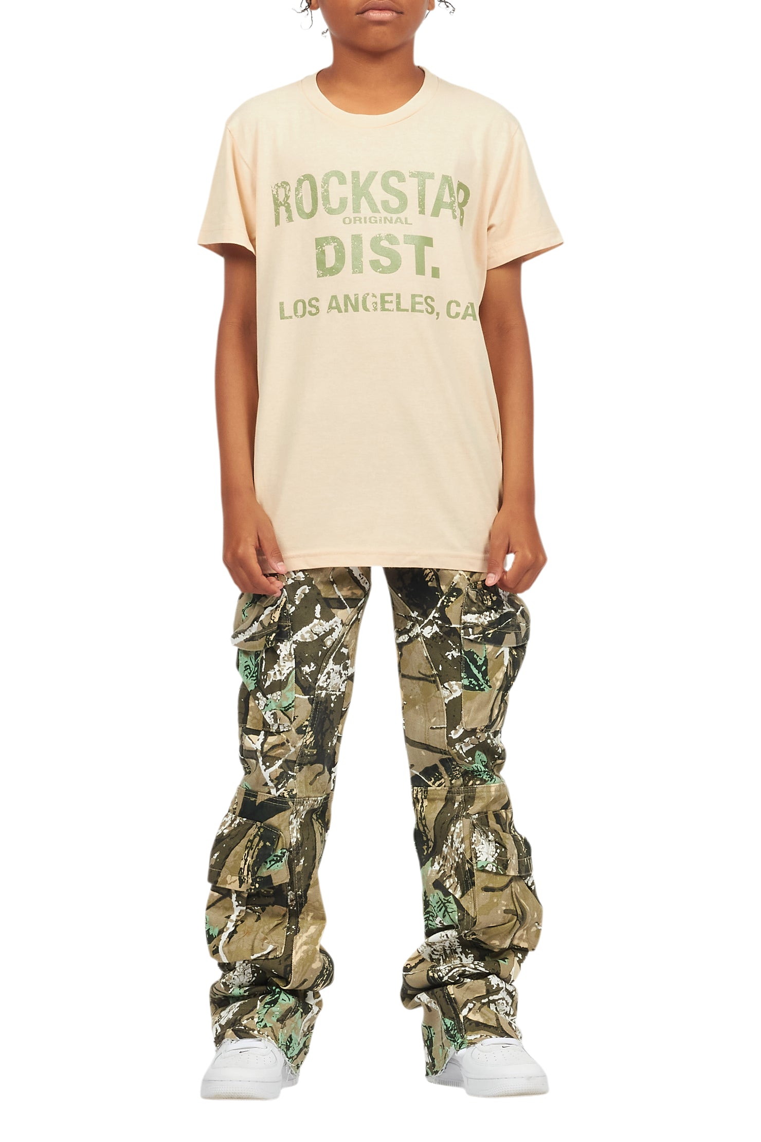 Boys Kade Tree Camo  Stacked Flare Jean