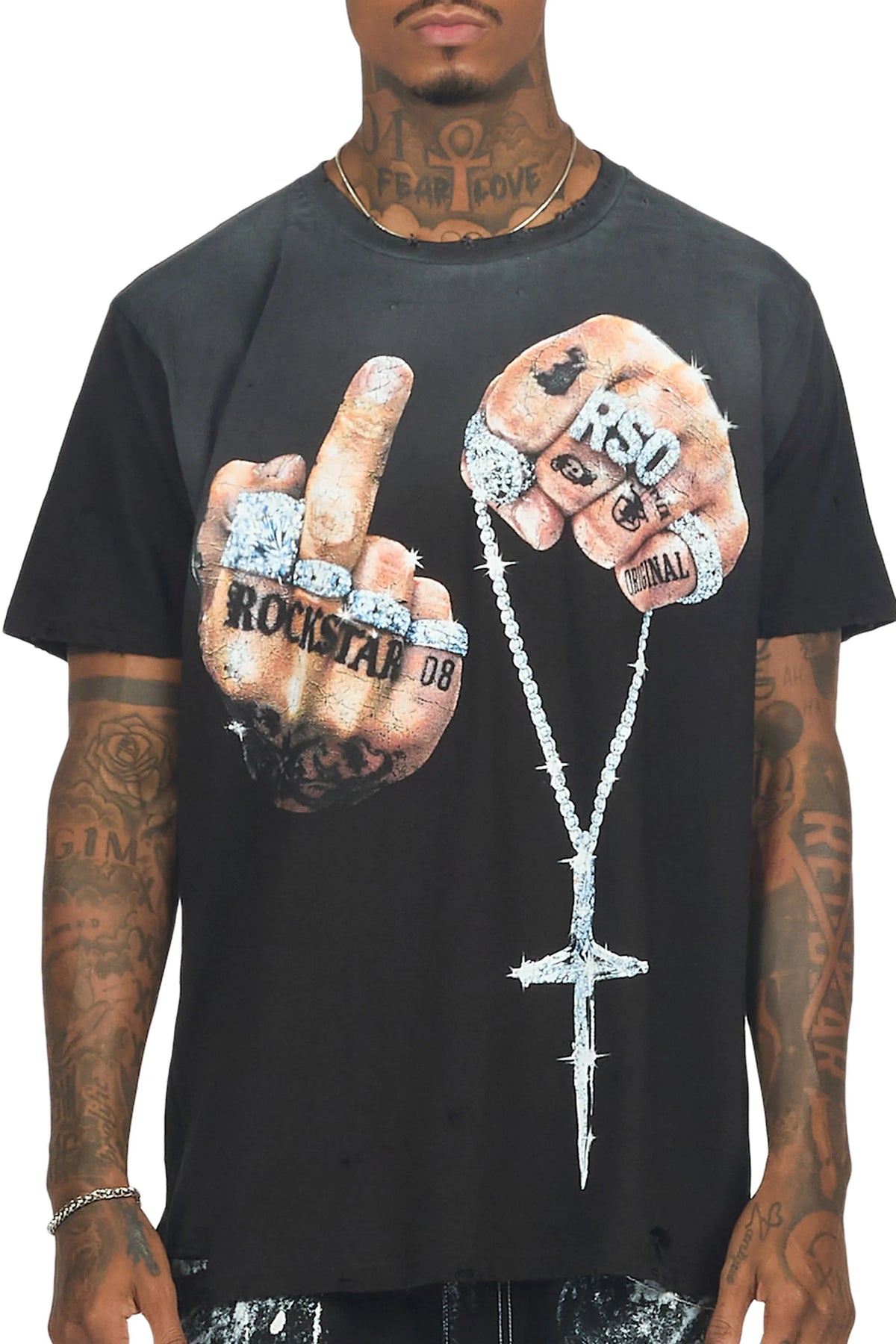 Dodson Black Oversized Graphic T-Shirt