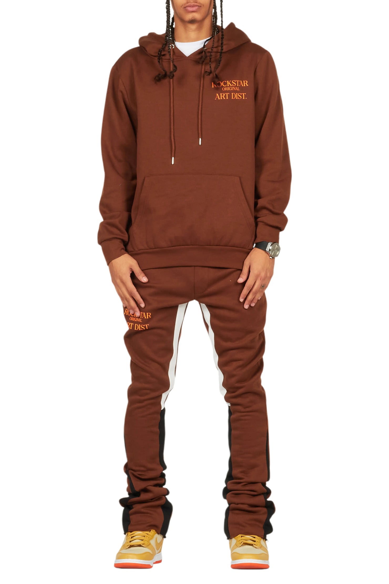 Briggs Brown Hoodie/Stacked Flare Track Set