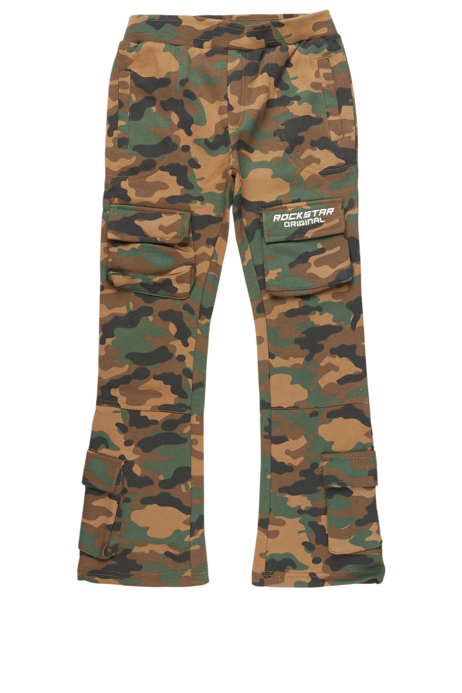 Boys Connor Faded Camo Stacked Flare Track Pant