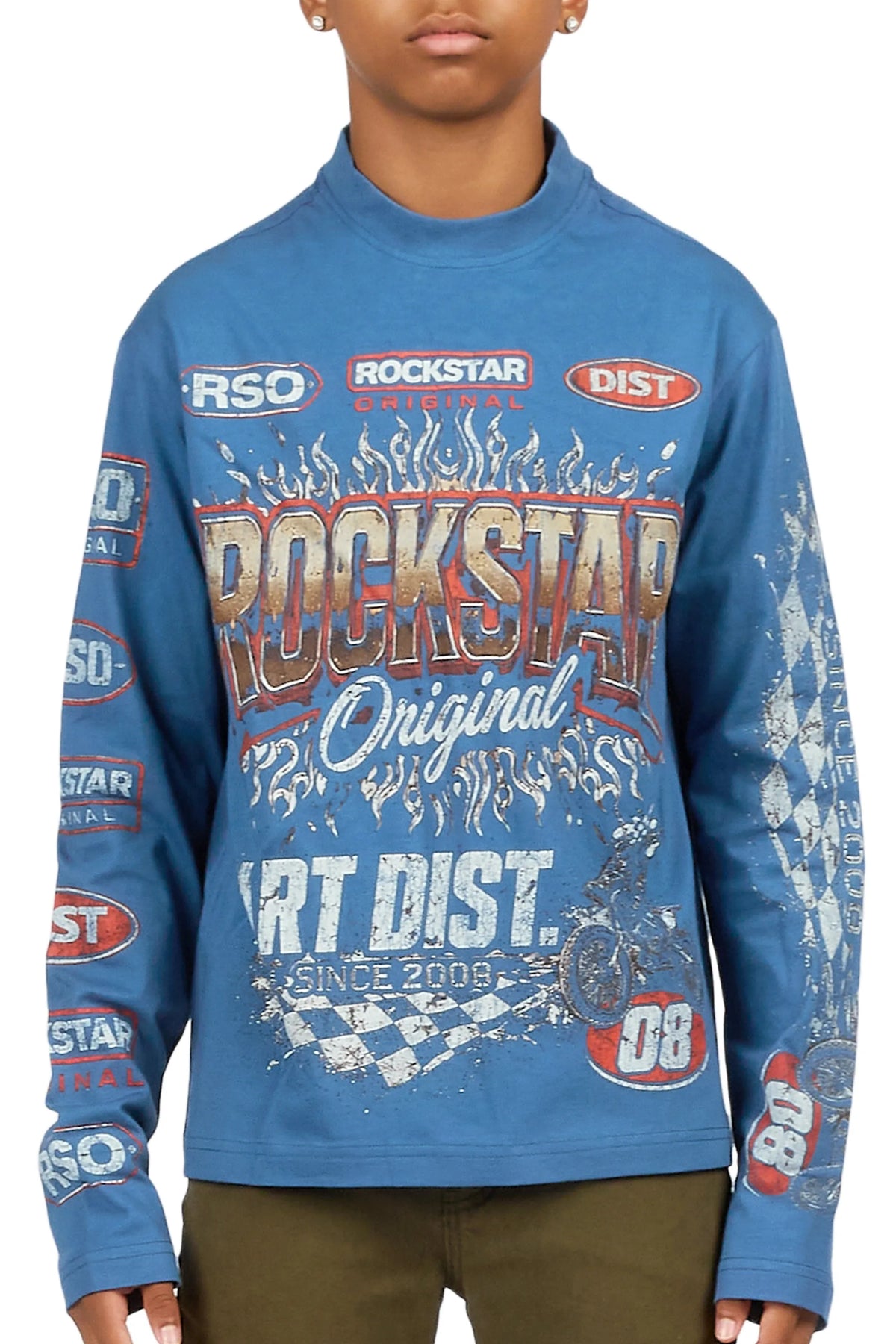 Boys Ryatt Navy Long Sleeve Graphic T-Shirt