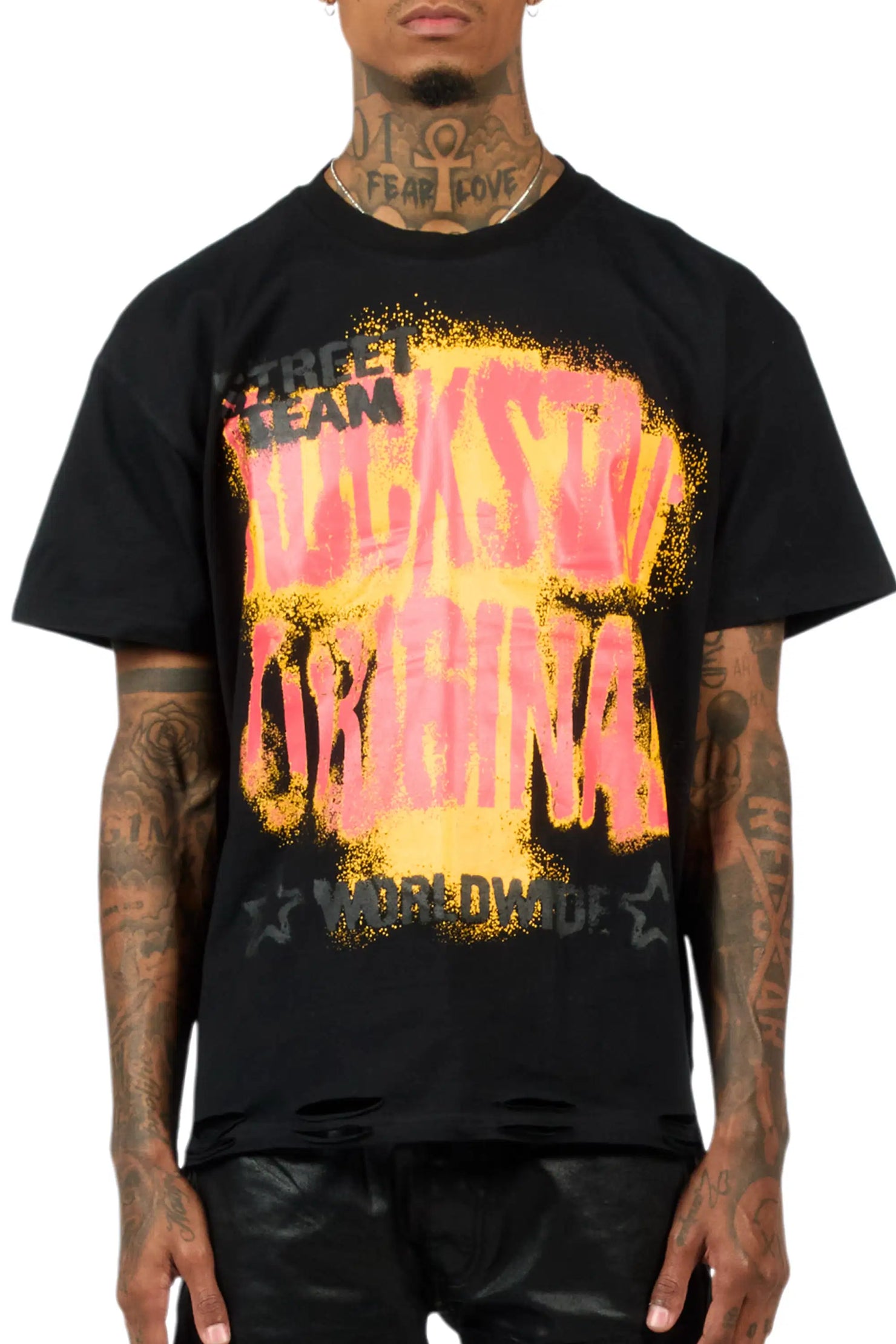 Crest Black Oversized Graphic T-Shirt