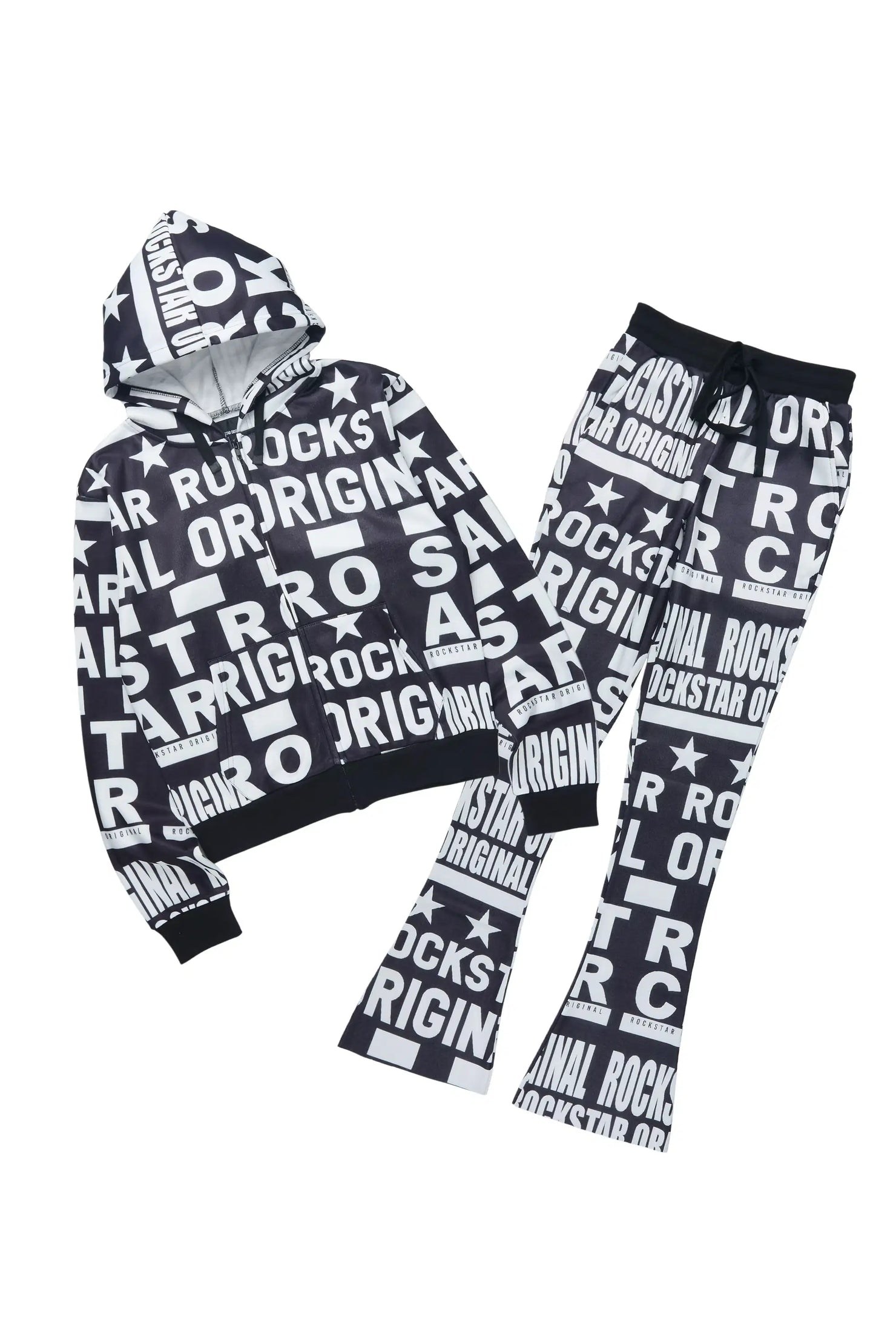 Rikelle Black Printed Track Set