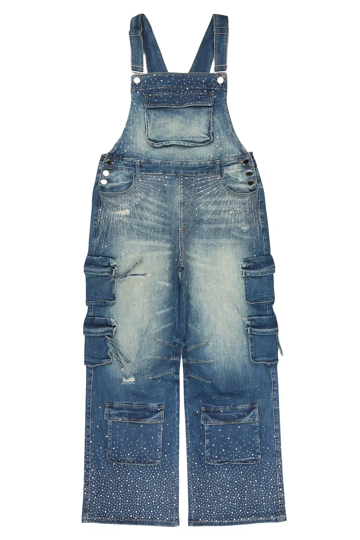 Keoni Blue Rhinestone Denim Overall