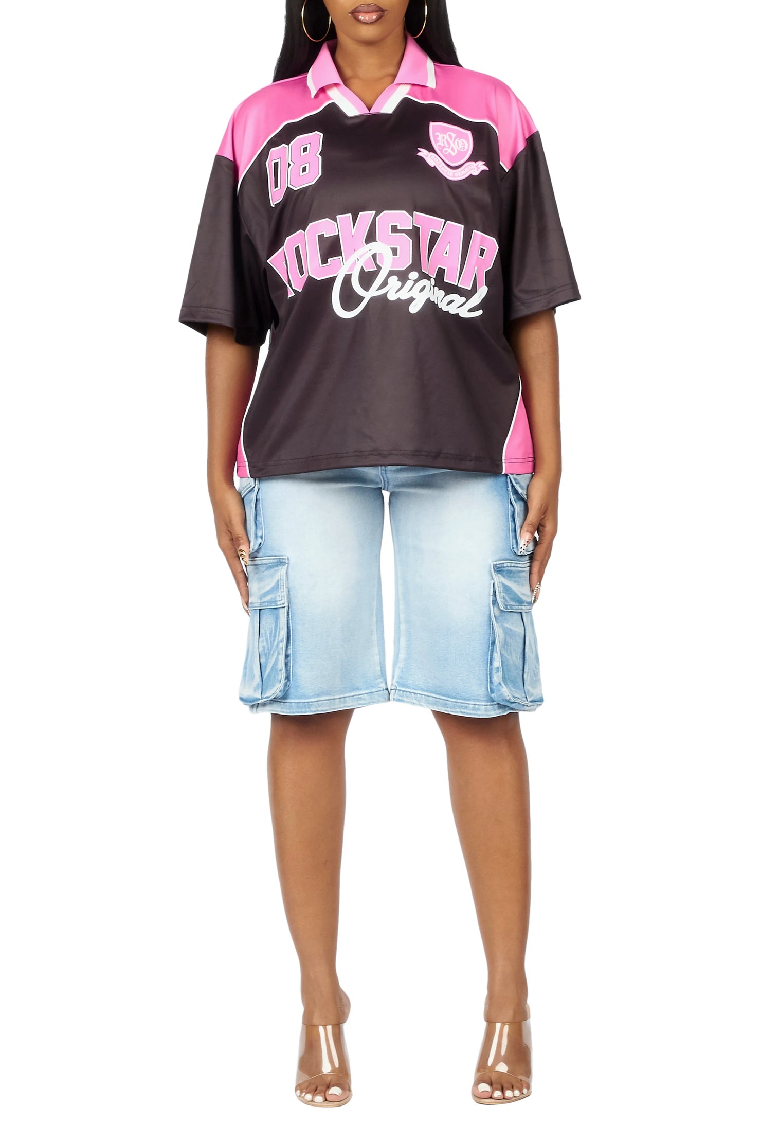 Sheanette Black/Pink Graphic Jersey